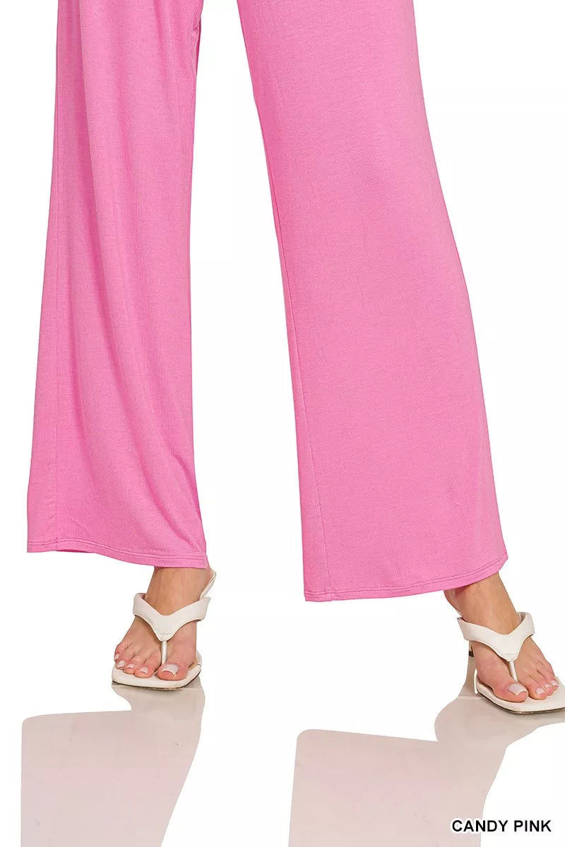 Zenana Oversized V-Neck Top & Pants Set