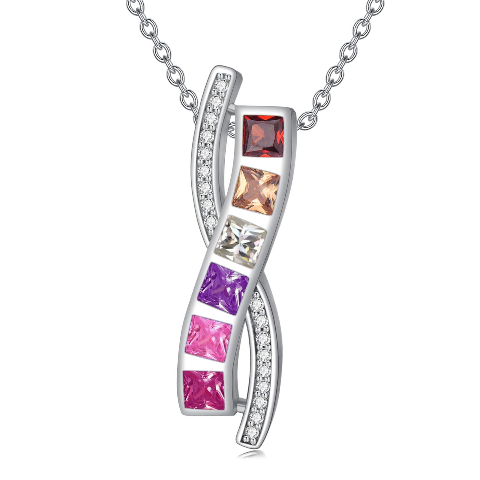 KoyeKei Pride Necklace Gifts for Women Men 925 Sterling Silver Rainbow Pride Pendant LGBT Gay Necklace Jewelry Gifts for Lesbian