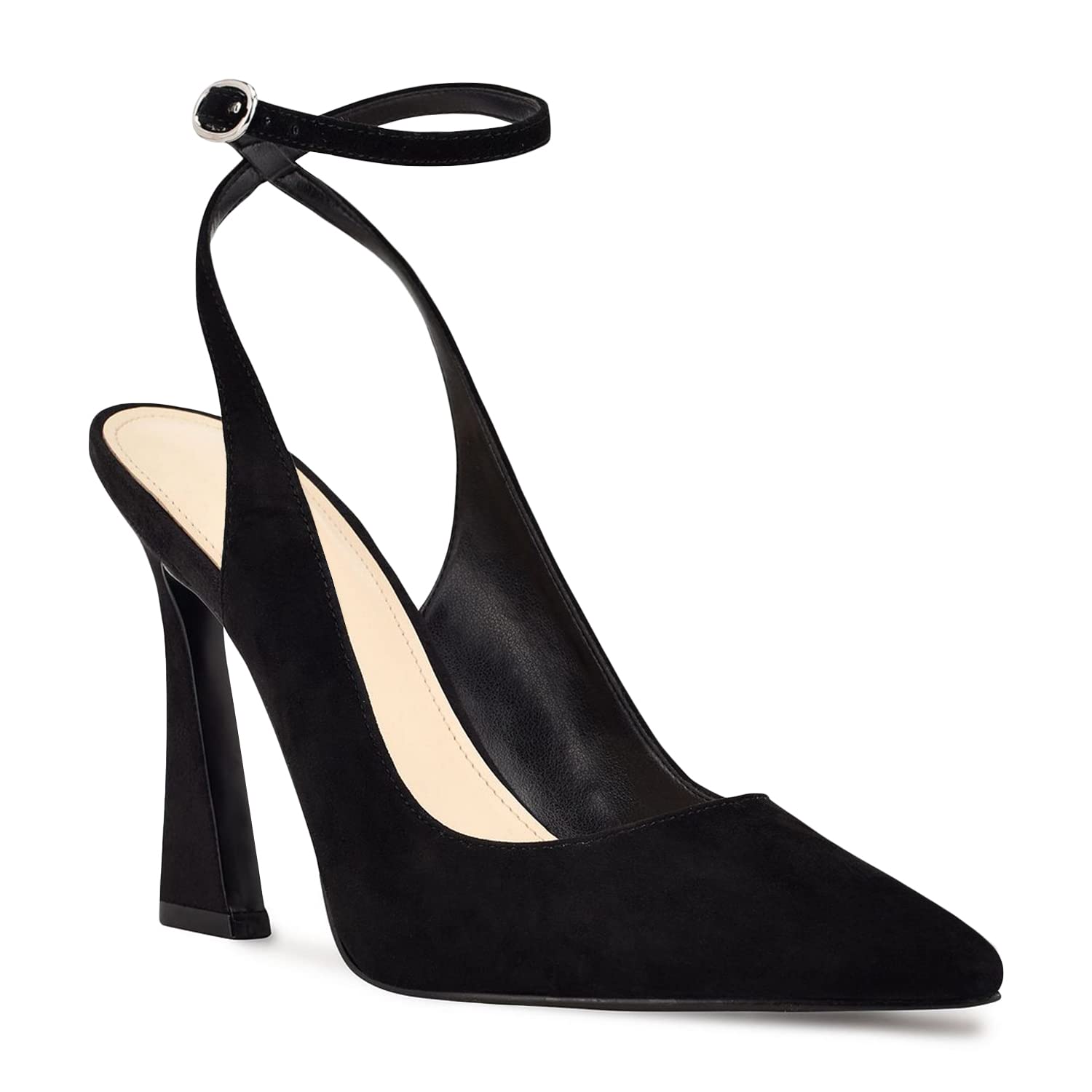 Reoplty Womens Closed Toe Ankle Strap Heels Pointed Toe Pumps Shoes Slingback High Heel Wedding Dress Shoes