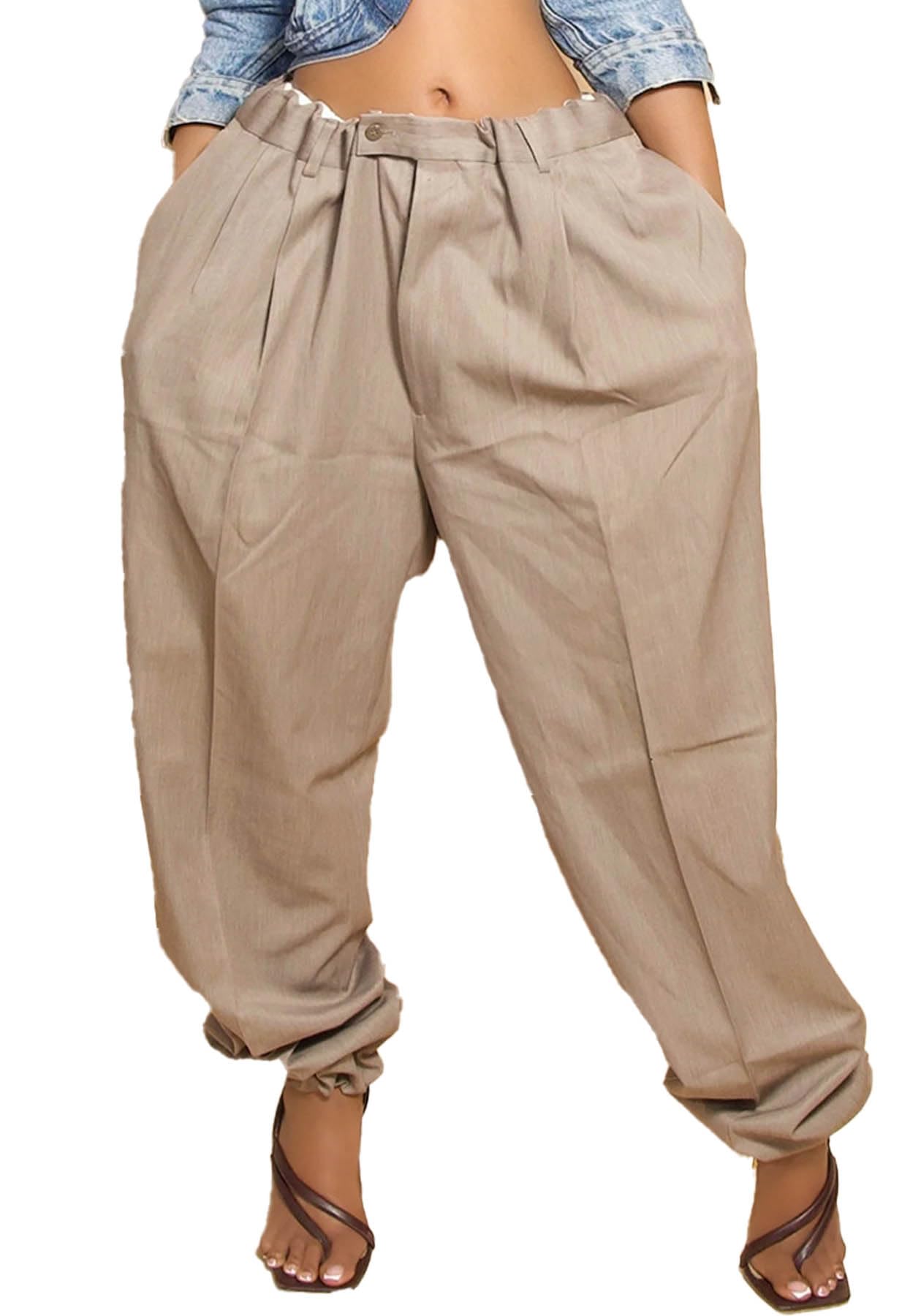 Women's Baggy Parachute Pants Casual High Waisted Oversized Fit Tapered Trousers Jogger Hip-Hop Y2K Streetwear
