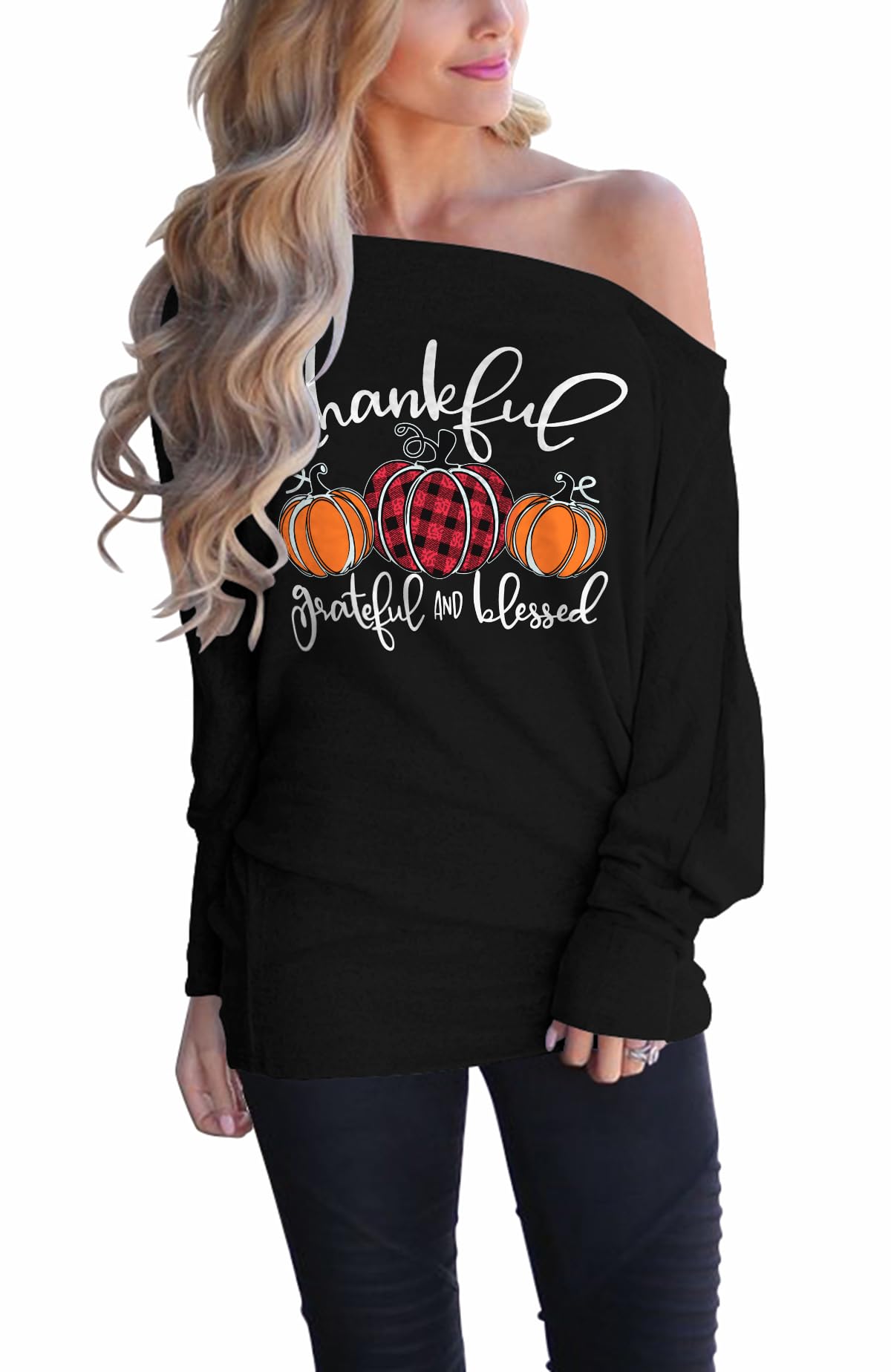 Lacozy Women's Off Shoulder Long Sleeve Oversized Pullover Sweater Knit Jumper Loose Tunic Tops