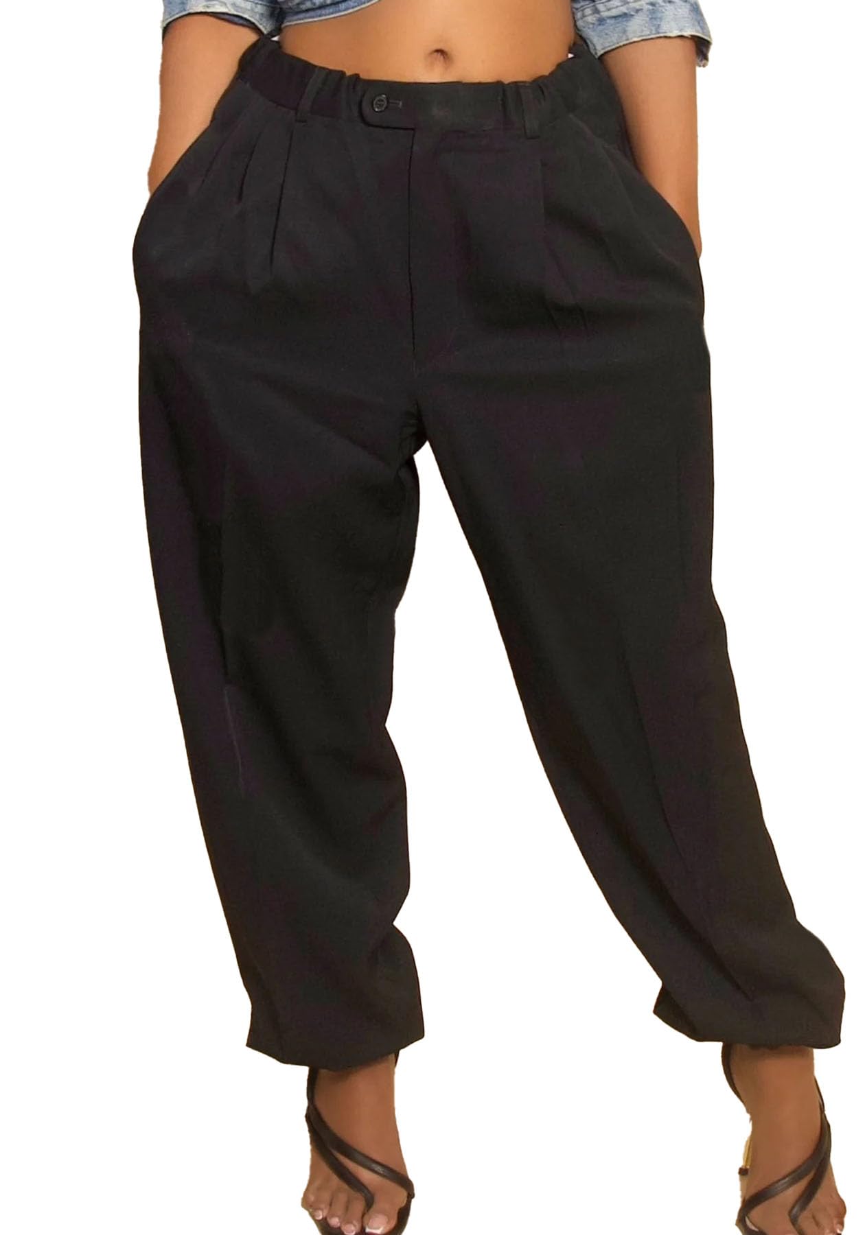Women's Baggy Parachute Pants Casual High Waisted Oversized Fit Tapered Trousers Jogger Hip-Hop Y2K Streetwear