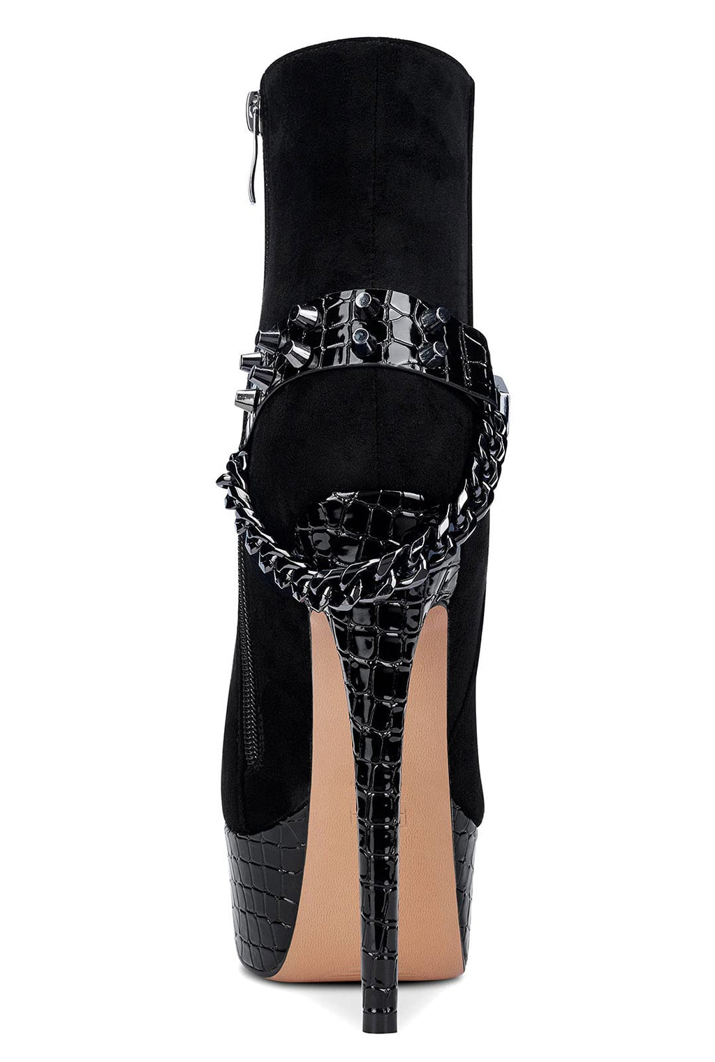 Castamere Womens High Heel Platform Ankle Boot Stiletto Heels Rivet Dress Boots with Zipper Round Toe 6 Inch Heels