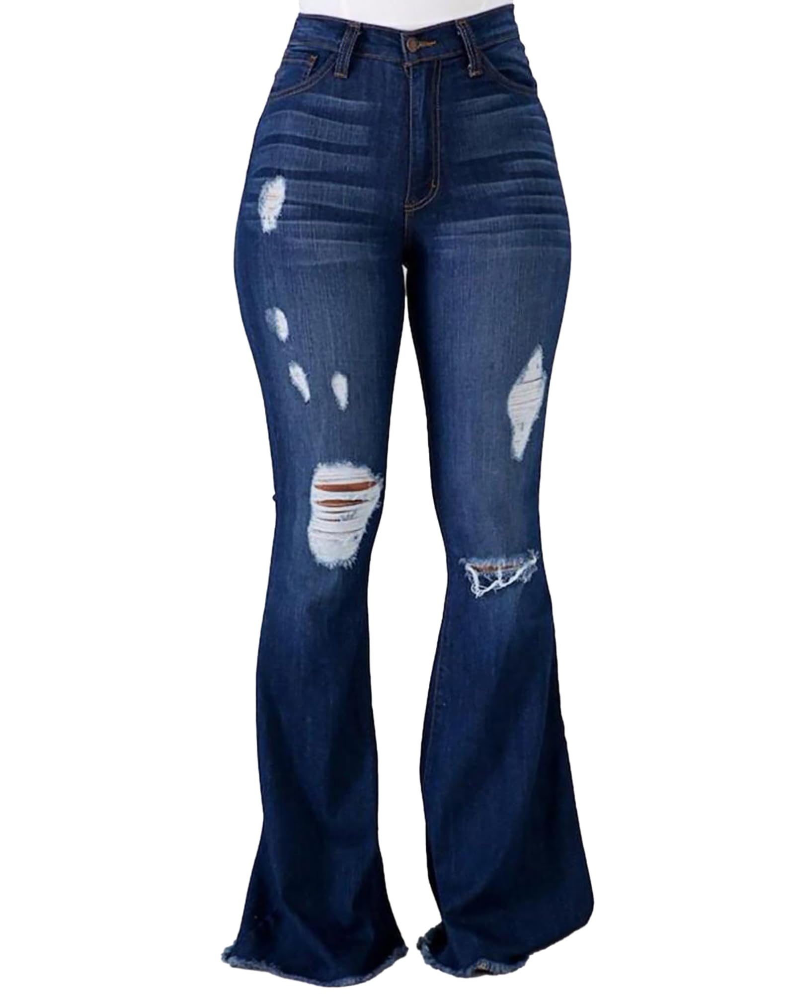 PEIHOT Vintage Bell Bottoms Flare Jeans for Women 90s High Waist Ripped Distressed Wide Leg High Rise Denim Pants