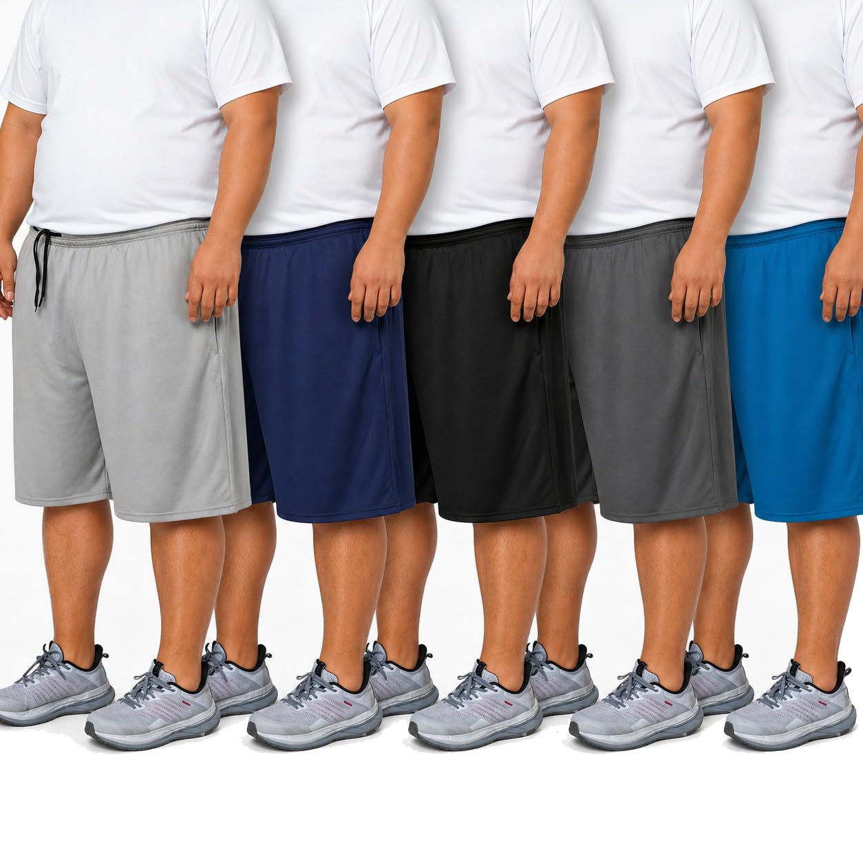 2XL-5XL Men's Big & Tall Dry-Fit Athletic Shorts, Sweat-Wicking Breathable Shorts Suitable Tall or Overweight Individuals