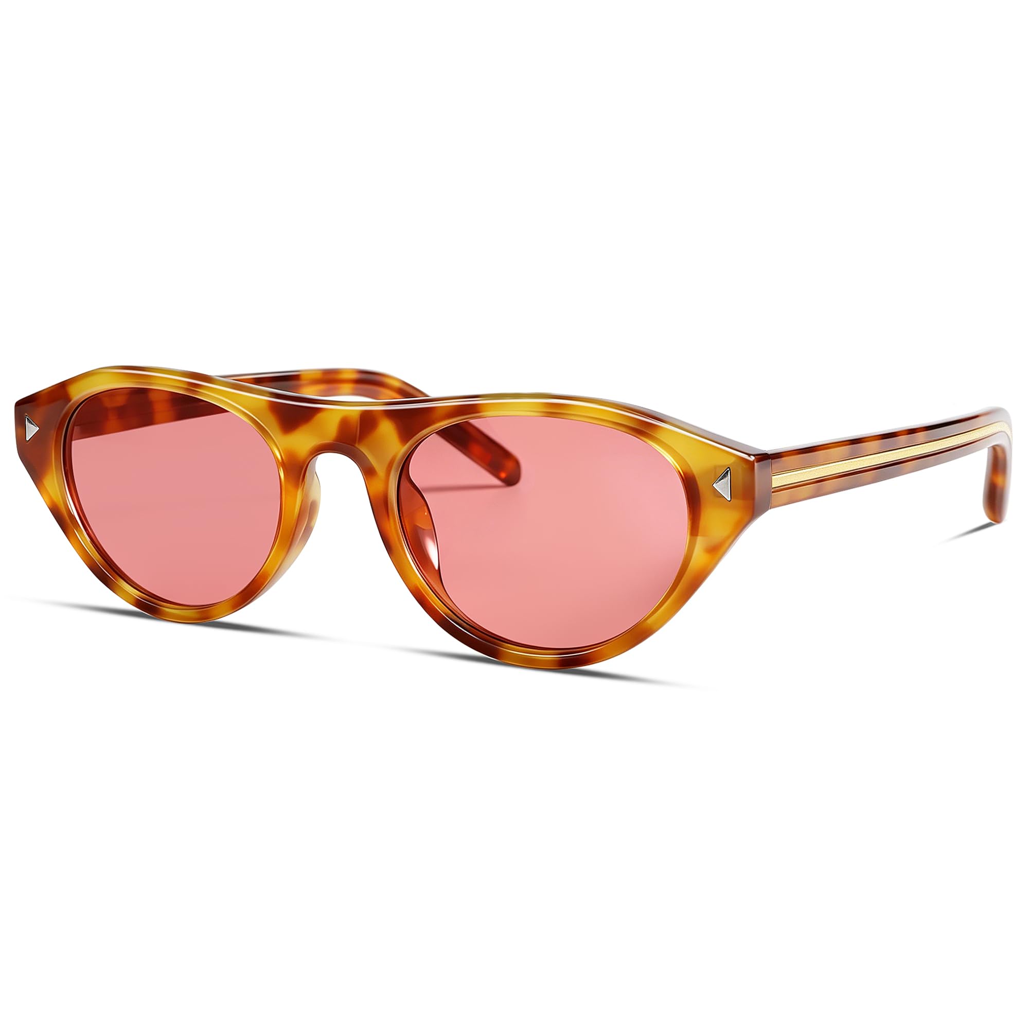 Rmerom Retro Small Oval Sunglasses for Women Men 2026 Trendy Chic Cat Eye Narrow Sun Glasses Vacation Outfits Fashion Sunnies
