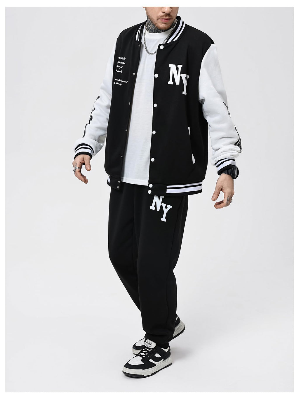 SOLY HUX Men's Varsity Jacket Color Block Letter Graphic Long Sleeve Baseball Jacket Bomber Coat