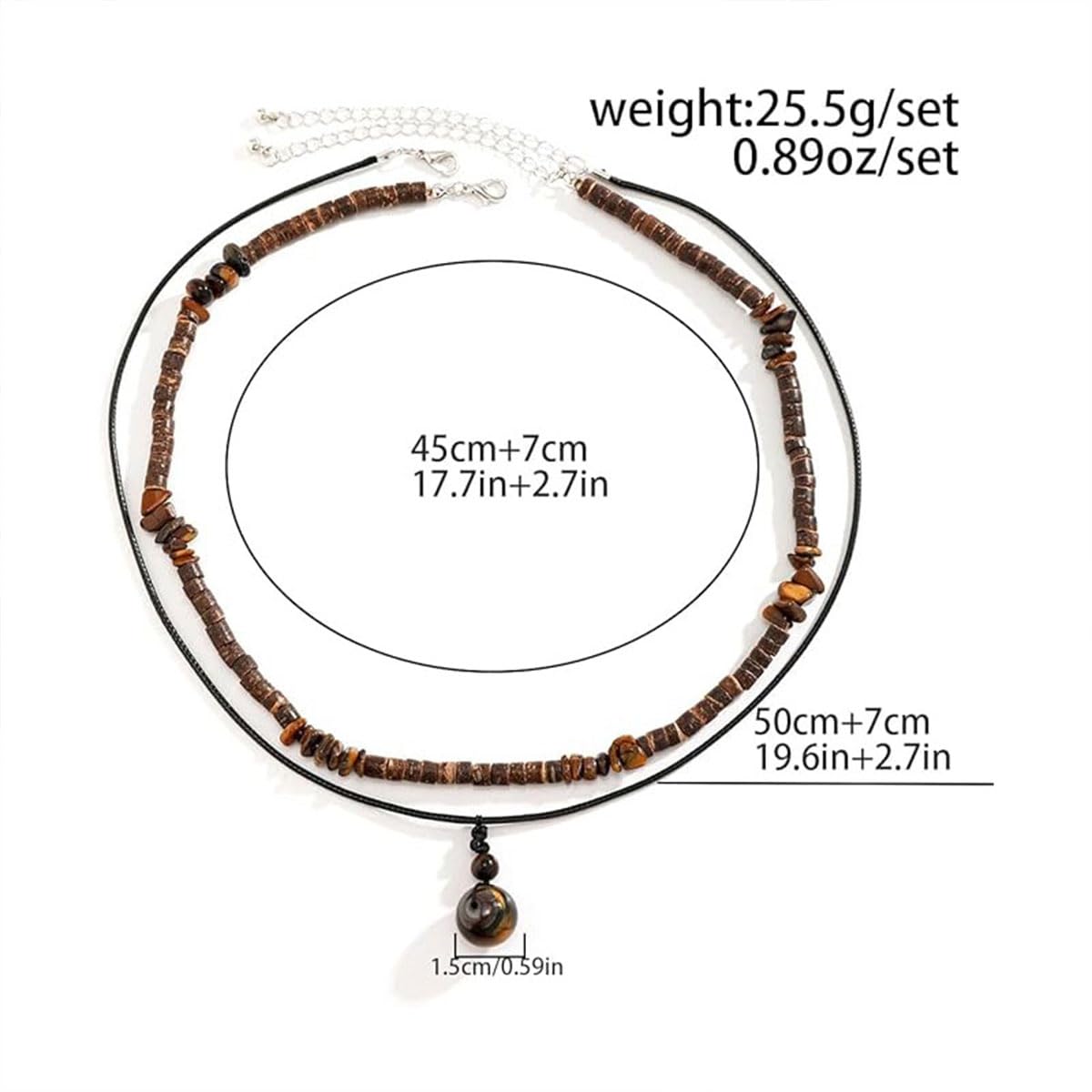 cotwdi Puka Shell Necklace Men Beaded Beach Necklaces for Men Surfer Necklace Black Brown Wood Beaded Jewelry Coconut Shell Conch Cowrie Seashell Necklaces Hawaiian Summer Beach Jewelry