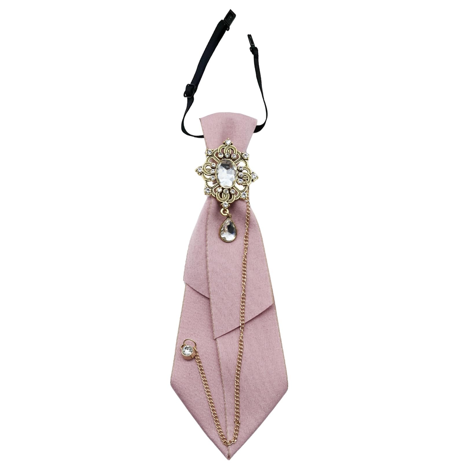 GHTIYLP Adjustable Ties for Women Vintage Womens Tie with Crystal, Pre-Tied Neck Tie for Women Girls Party School Work Casual