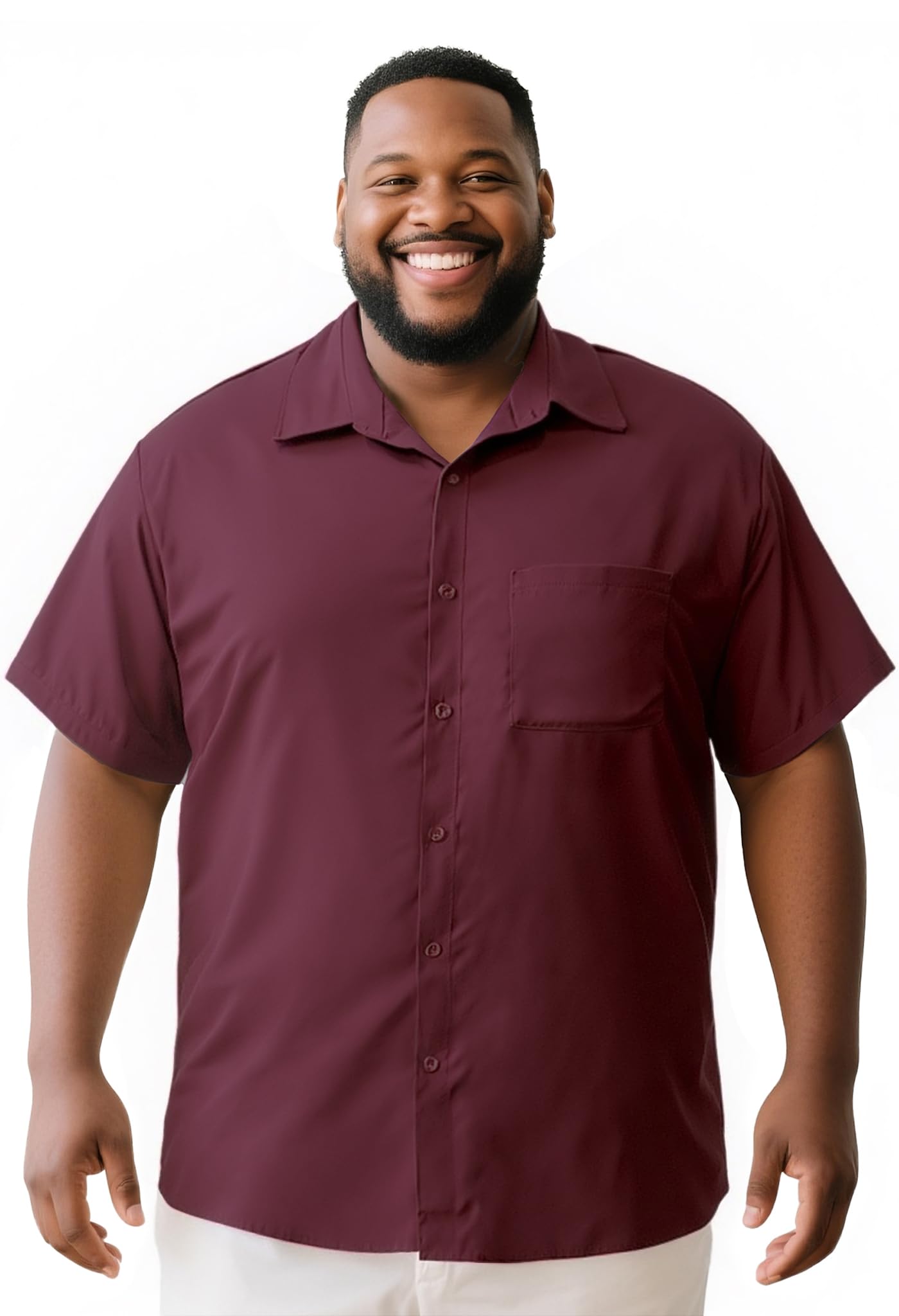 Yuyapu Button Down Shirt Men Causal Big and Tall Shirts for Men Short Sleeve Button up Summer Beach Work Shirts Plus Size