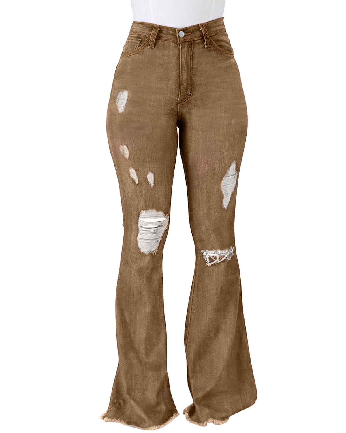 PEIHOT Vintage Bell Bottoms Flare Jeans for Women 90s High Waist Ripped Distressed Wide Leg High Rise Denim Pants