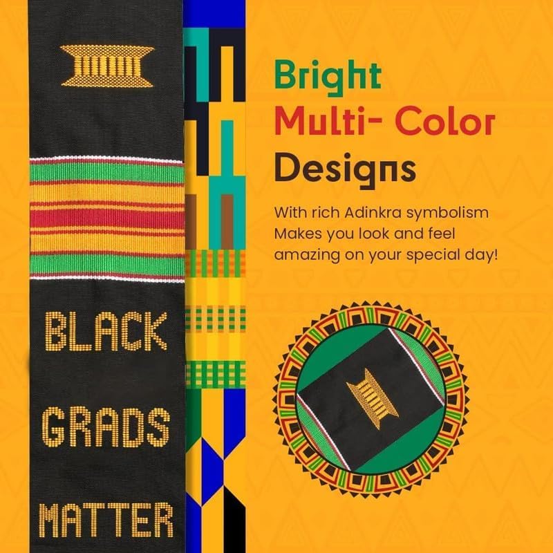 Kwabla's Black Grads Matter Stole 2026 | Kente Graduation Stole 2026 | Kente Stole Class of 2026