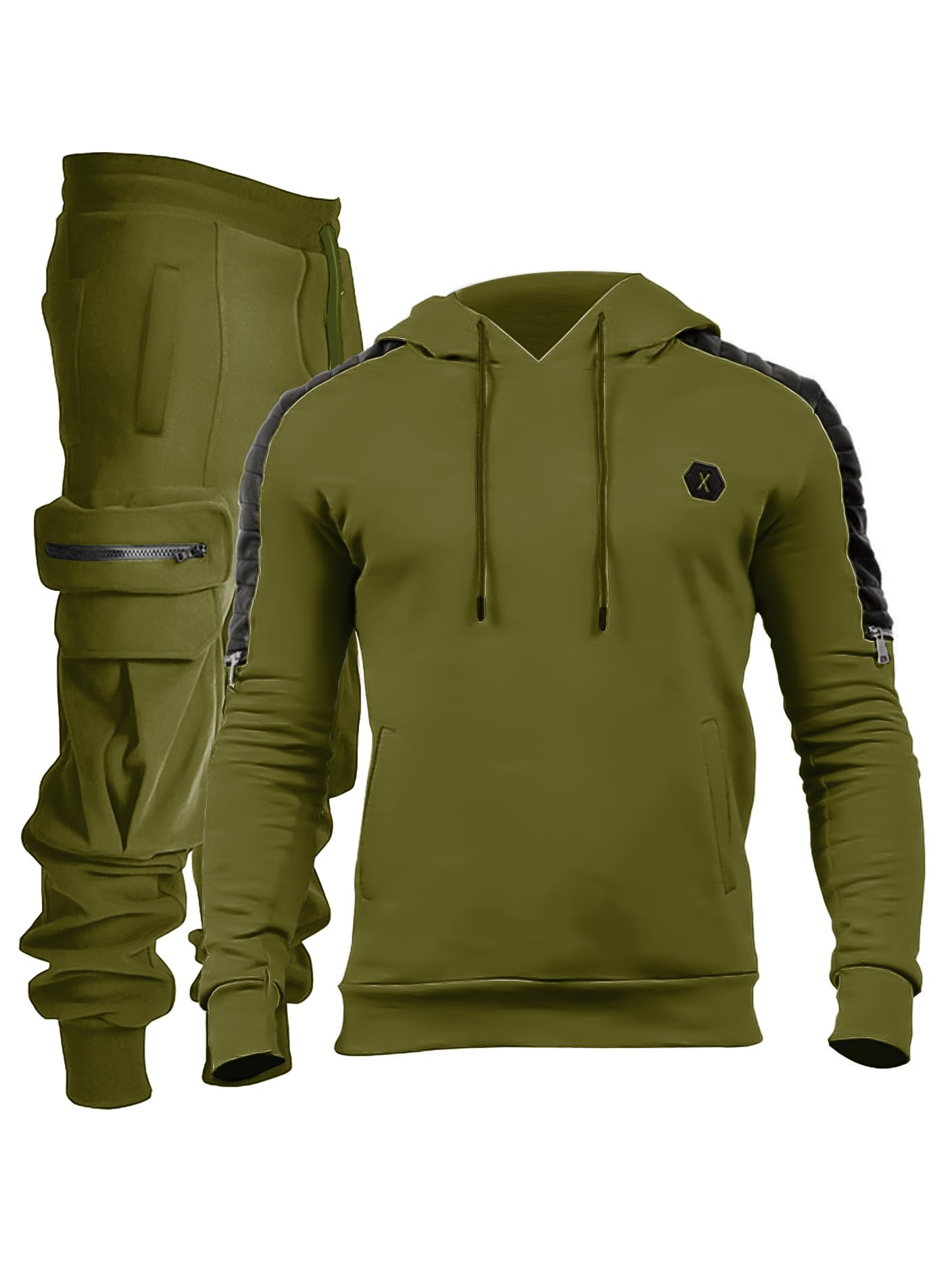 VoLIta Men's Tracksuit 2 Piece Hoodie Athletic Jogging Sweatsuits for Men Casual Sports Long Sleeve Pullover Suit Set