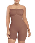 SHAPELLX Women's Shapewear Bodysuits Tummy Control Butt Lifter Body Shaper Strapless Seamless Mid Thigh Jumpsuit Tops