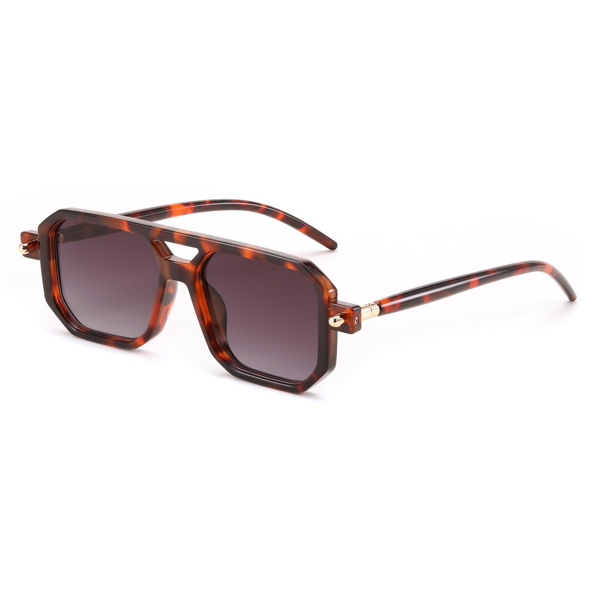 FEISEDY Vintage Square 70s Flat Aviator Sunglasses Women Men Classic Retro Stylish Frame UV400 Sunglasses B2622