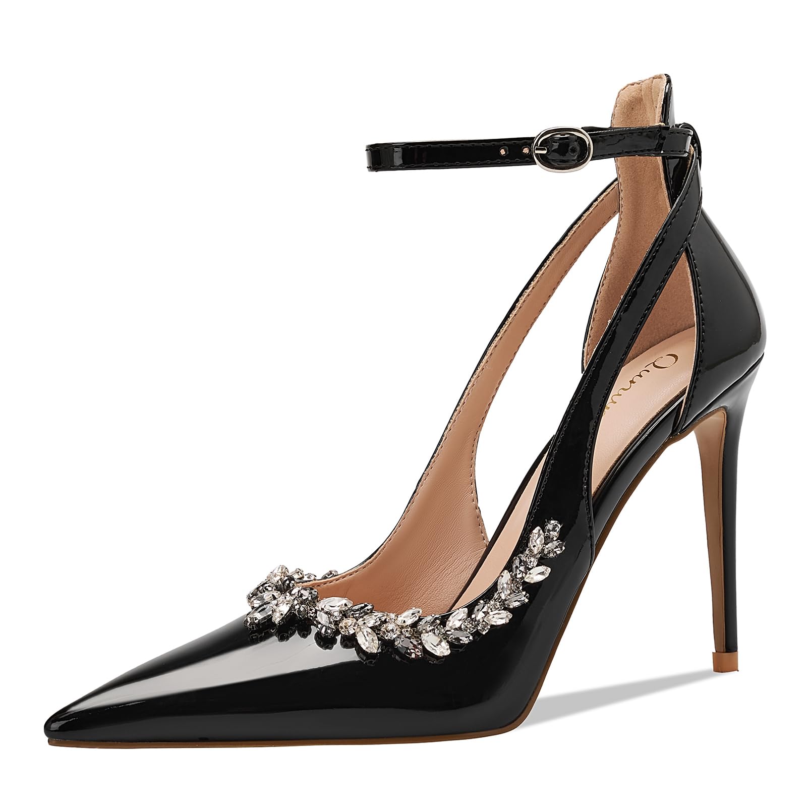 Qunvngutui Women's Pointed-Toe Bag-Toe Strappy High-Heeled Shoes Sexy Stiletto Pumps