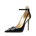 Qunvngutui Women's Pointed-Toe Bag-Toe Strappy High-Heeled Shoes Sexy Stiletto Pumps