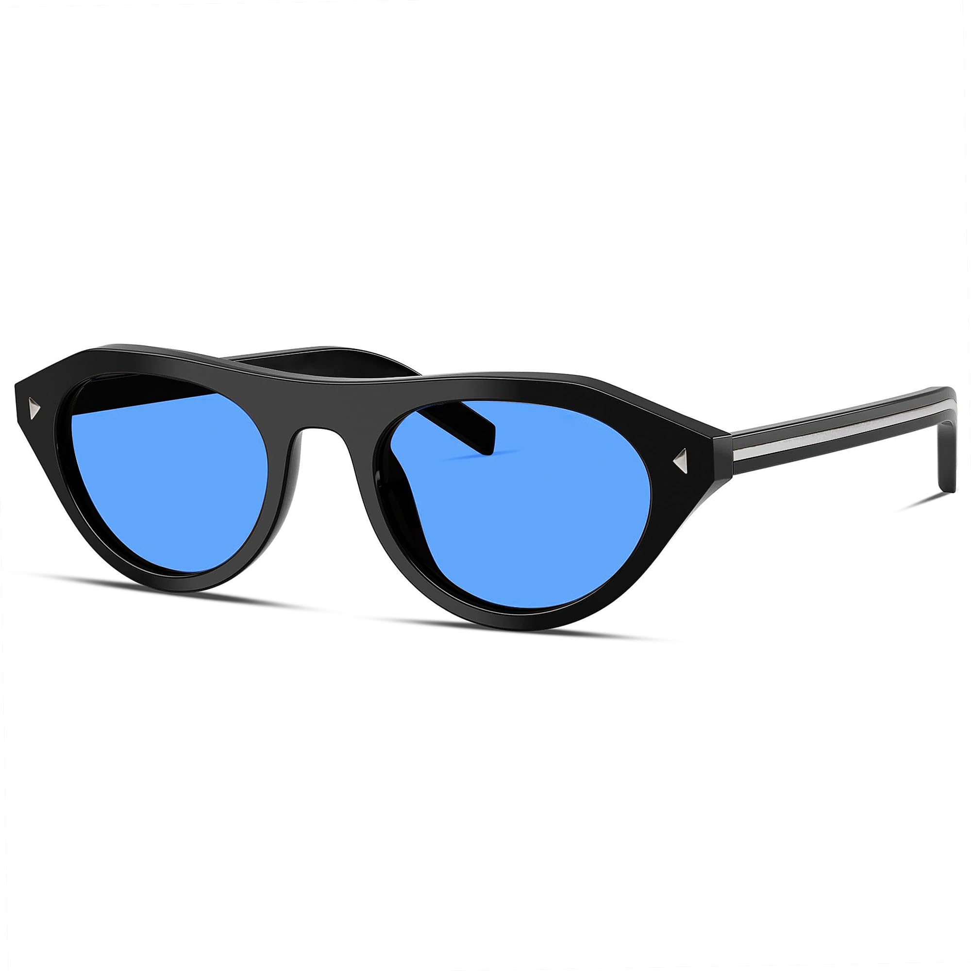 Rmerom Retro Small Oval Sunglasses for Women Men 2026 Trendy Chic Cat Eye Narrow Sun Glasses Vacation Outfits Fashion Sunnies