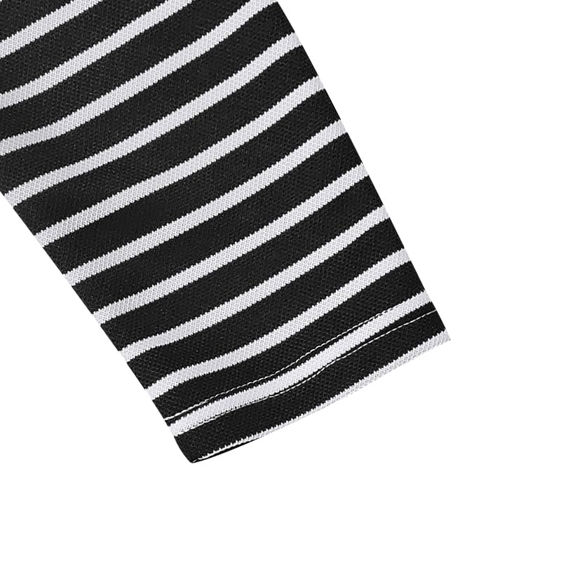 Men's Striped Button Down Shirt Long Sleeve Crewneck Shirts Casual Basic Pullover Fall Winter Tops for Men