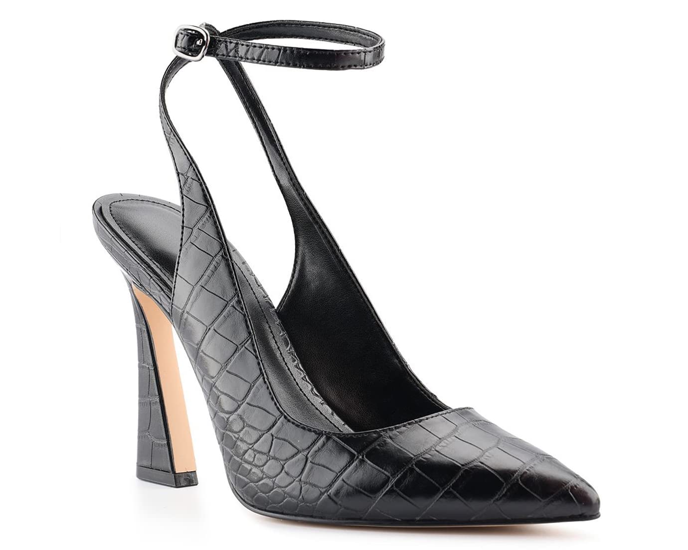 Reoplty Womens Closed Toe Ankle Strap Heels Pointed Toe Pumps Shoes Slingback High Heel Wedding Dress Shoes