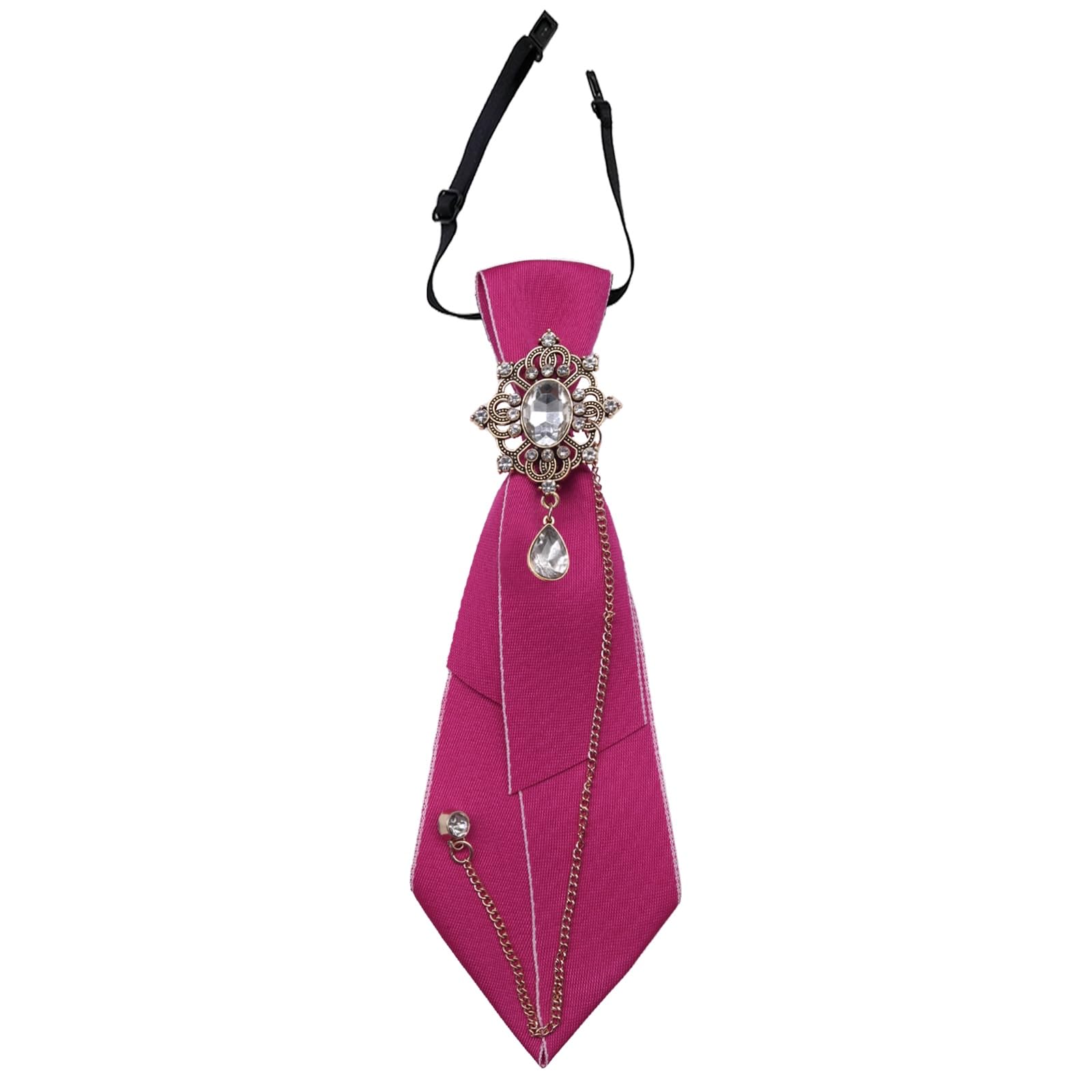 GHTIYLP Adjustable Ties for Women Vintage Womens Tie with Crystal, Pre-Tied Neck Tie for Women Girls Party School Work Casual