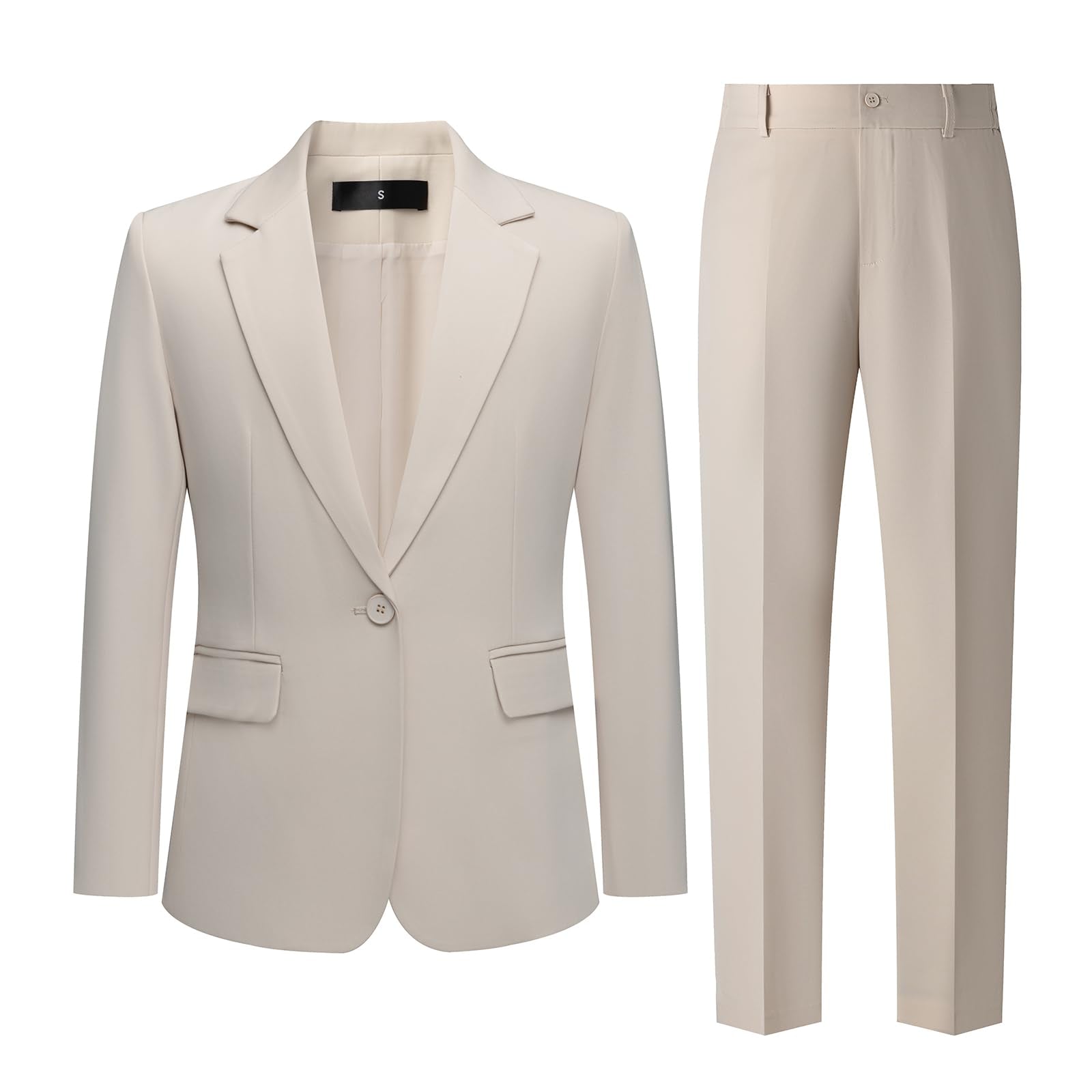 Women's 2 Piece Pant Suit Dressy Business Casual Outfits Notched Collar Blazer Professional Pantsuits Set for Work Office