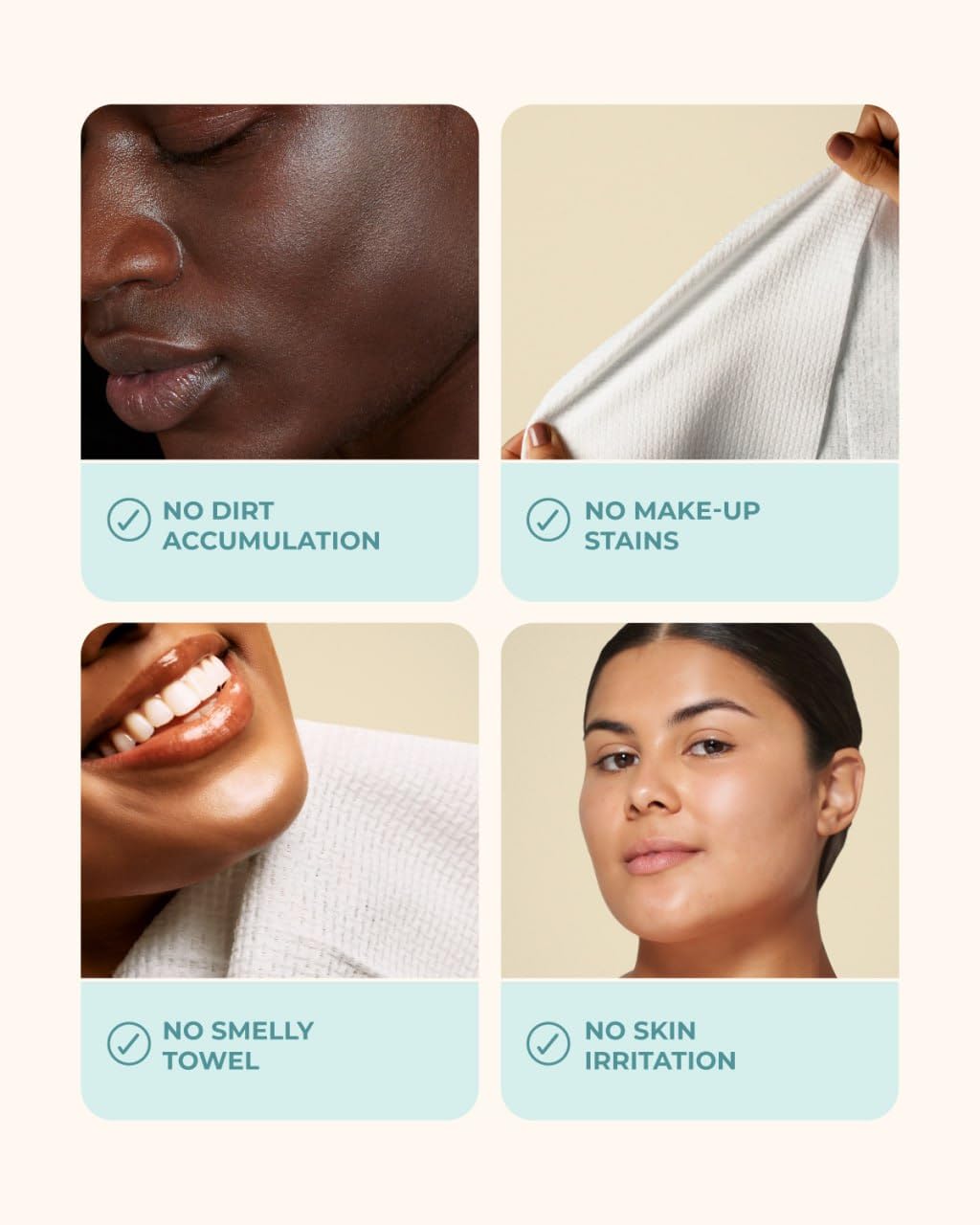 Buttah Skin Disposable Face Towels, 50 Count – Extra Thick, Soft, Large Towels for Sensitive Skin, Travel, and Makeup Removal