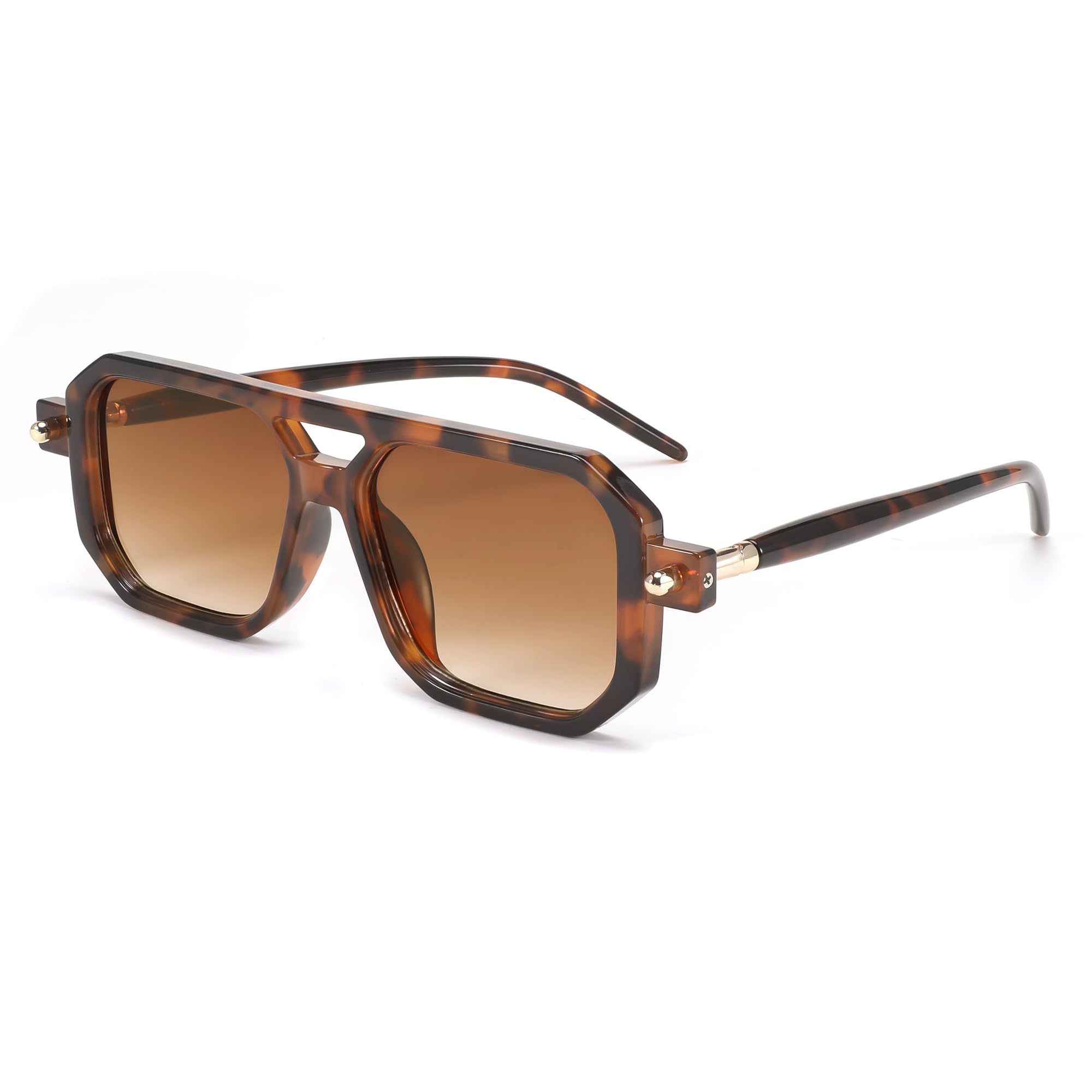 FEISEDY Vintage Square 70s Flat Aviator Sunglasses Women Men Classic Retro Stylish Frame UV400 Sunglasses B2622