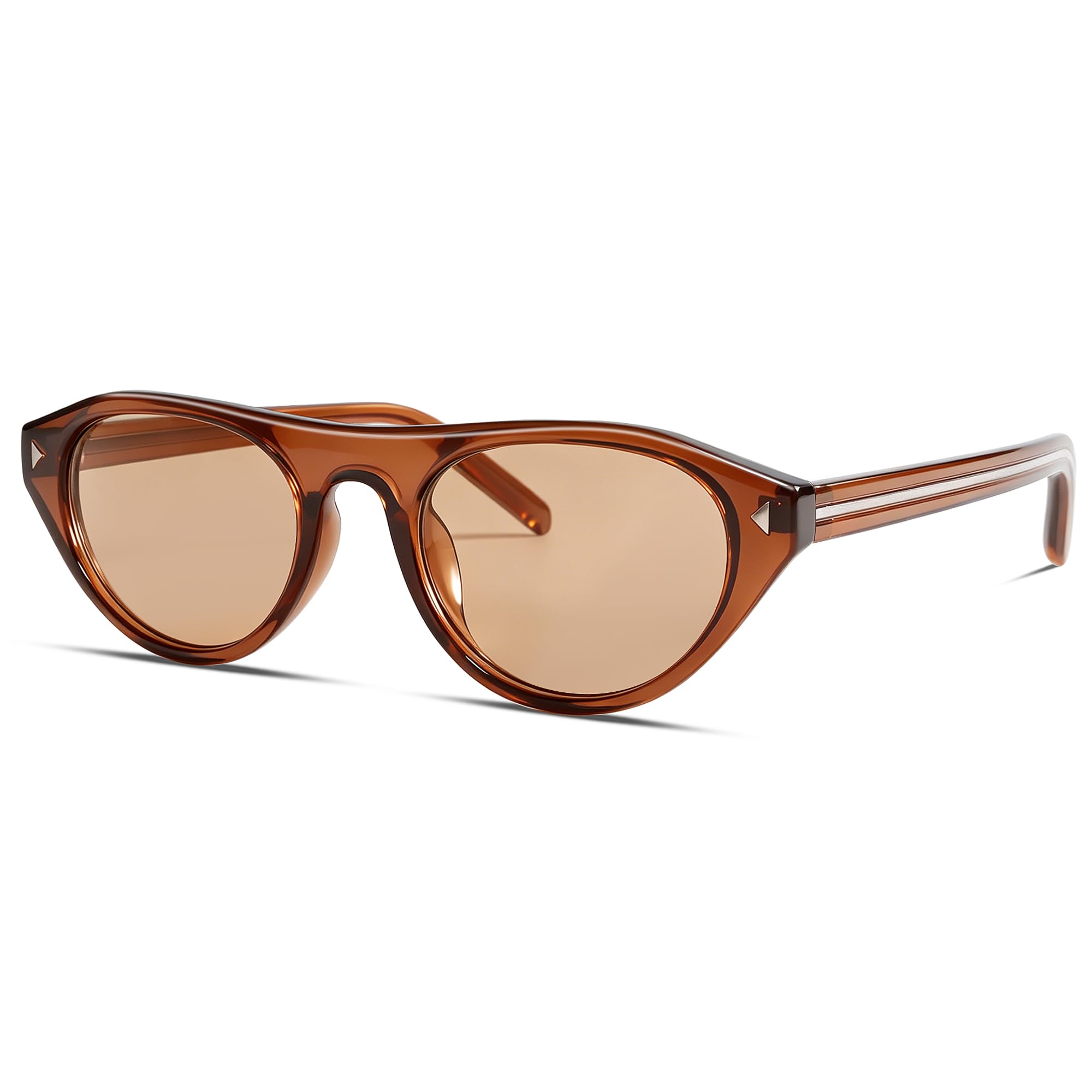 Rmerom Retro Small Oval Sunglasses for Women Men 2026 Trendy Chic Cat Eye Narrow Sun Glasses Vacation Outfits Fashion Sunnies