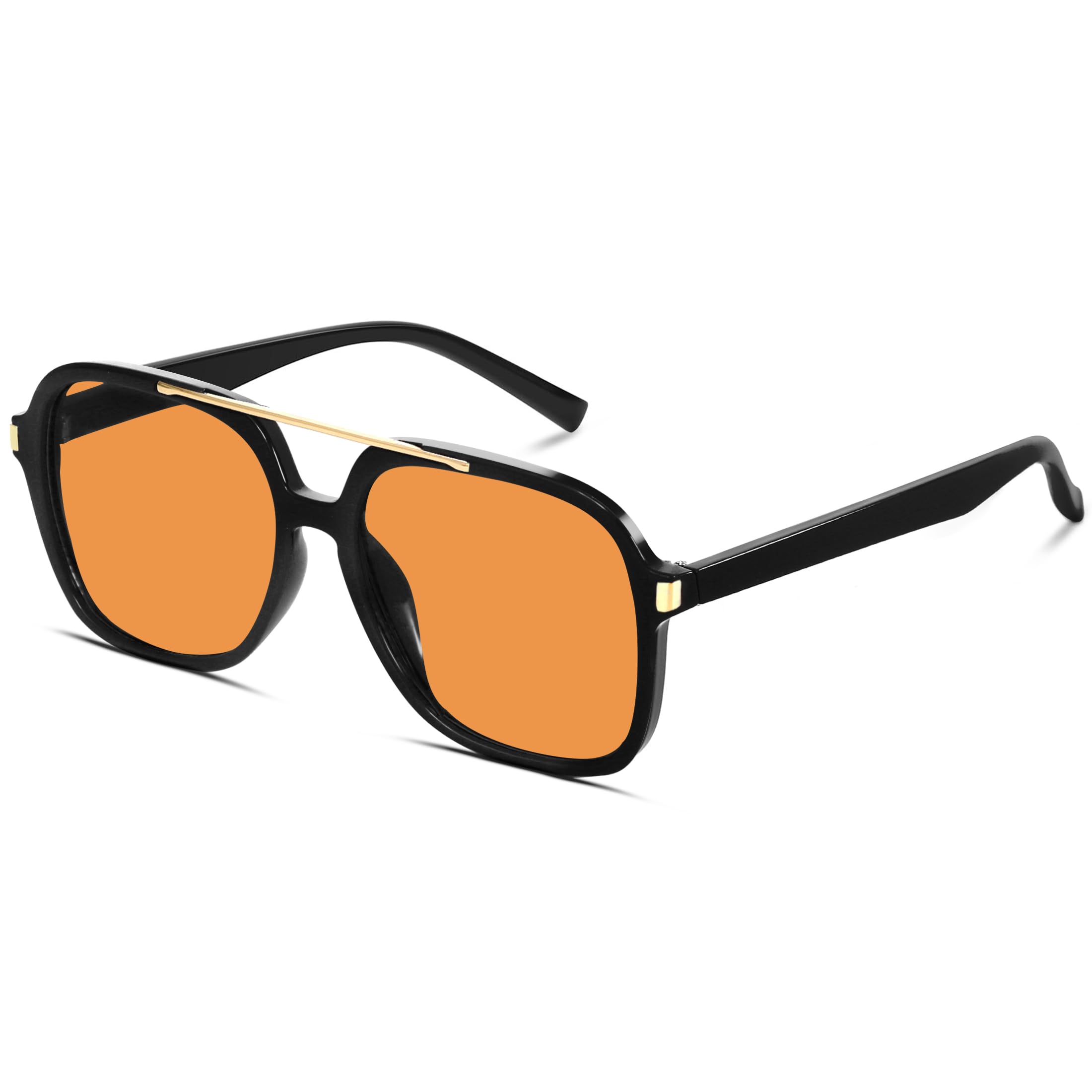 GUVIVI Retro Aviator Sunglasses for Women Men 2026 Square Top Bar Sun Glasses Sunnies 70s Lightweight Shades