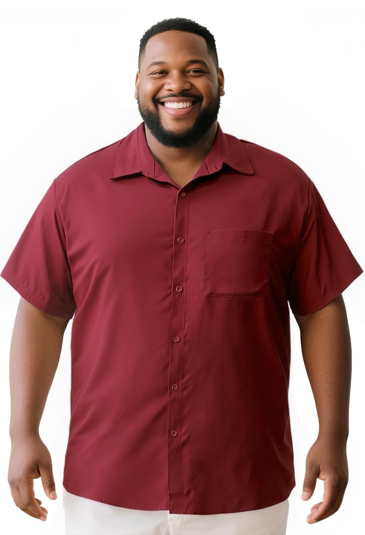 Yuyapu Button Down Shirt Men Causal Big and Tall Shirts for Men Short Sleeve Button up Summer Beach Work Shirts Plus Size
