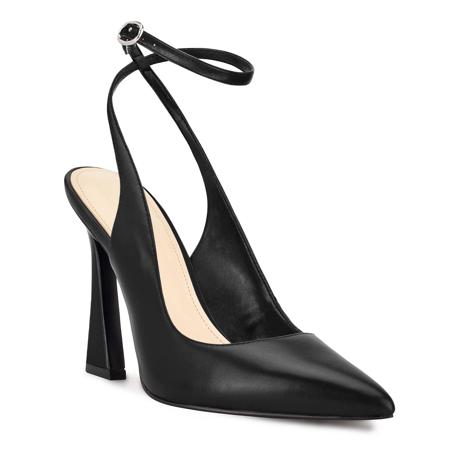 Reoplty Womens Closed Toe Ankle Strap Heels Pointed Toe Pumps Shoes Slingback High Heel Wedding Dress Shoes