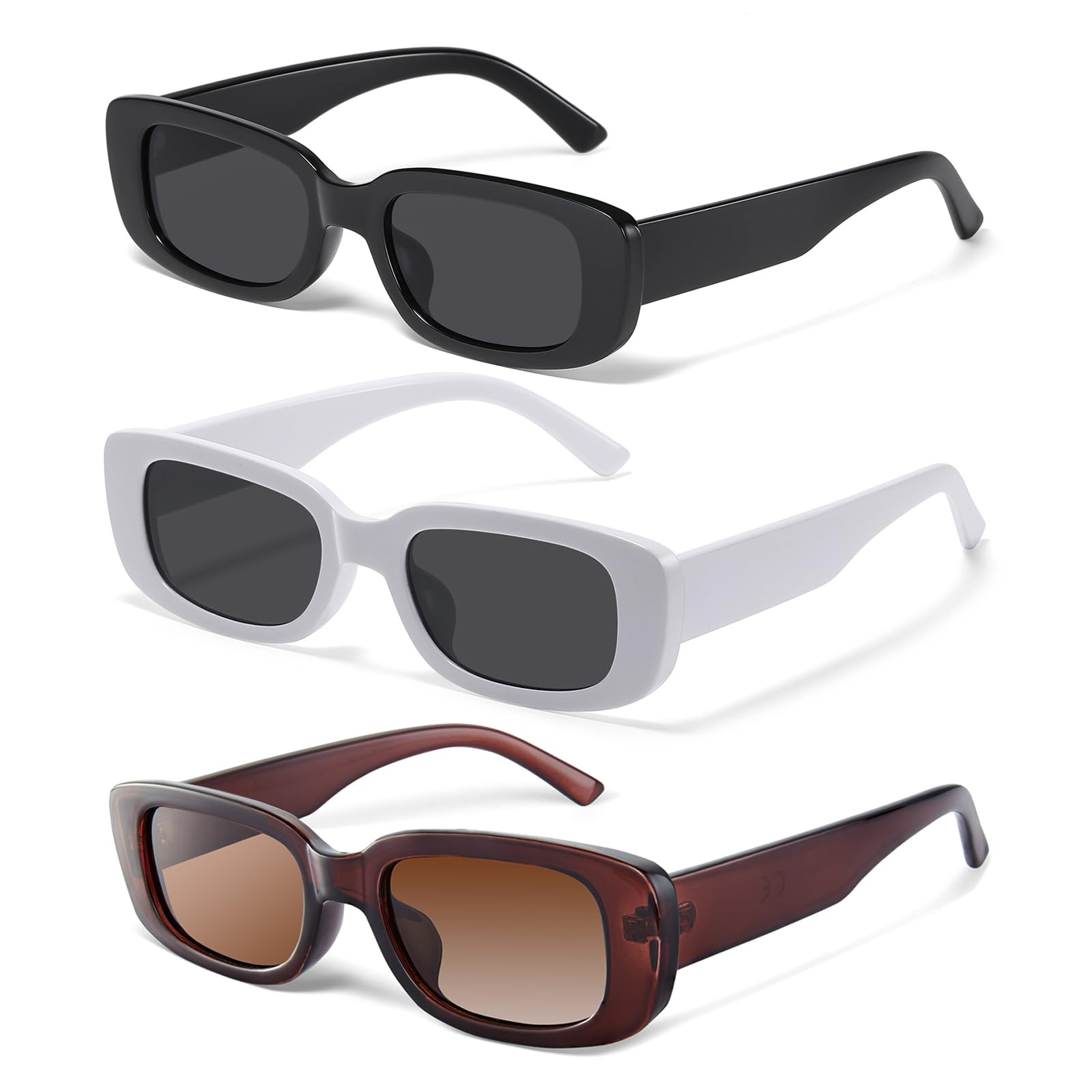 JASPIN Rectangle Sunglasses for Women Men Trendy Y2k Retro 90s Sun Glasses UV Protection Cool Square Frame