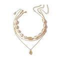 YANCHUN Shell Necklace Beach Jewelry for Women Sea Shell Necklace Layered Gold Shell Charm Necklaces Summer Outfits for Women Beach Fashion Accessories