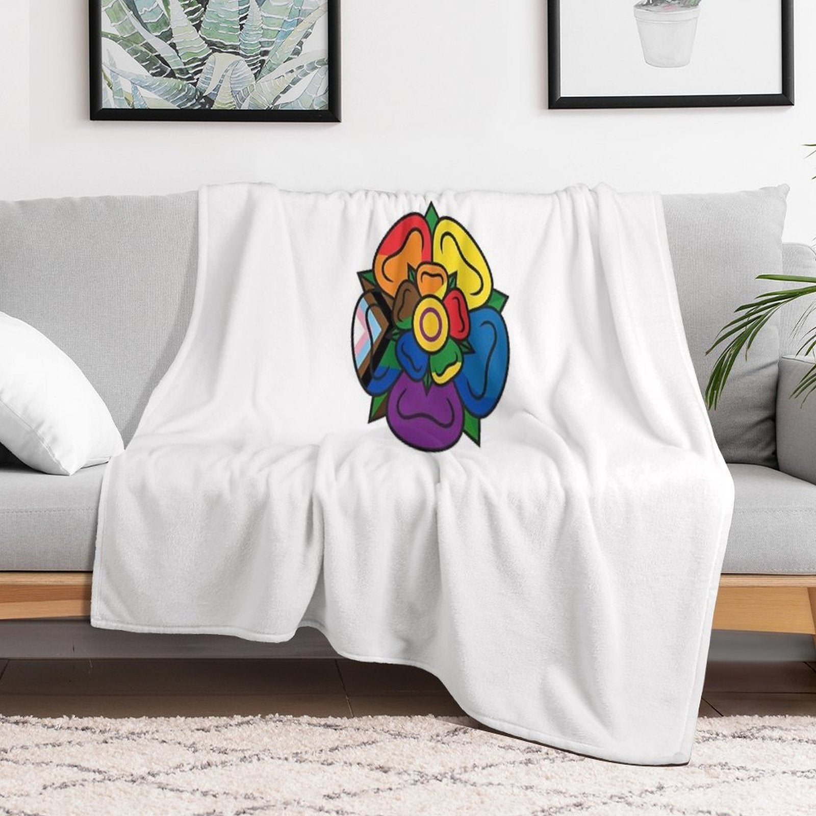 Pride Bloom Throw Blanket