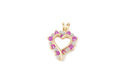Vintage Ruby Heart Cubic Zirconia Gold Vermeil Sterling Silver Necklace Pendant