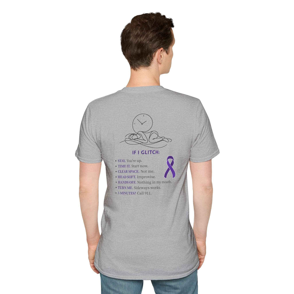 Glitch Happens Tee – Minimalist Seizure First Aid Shirt