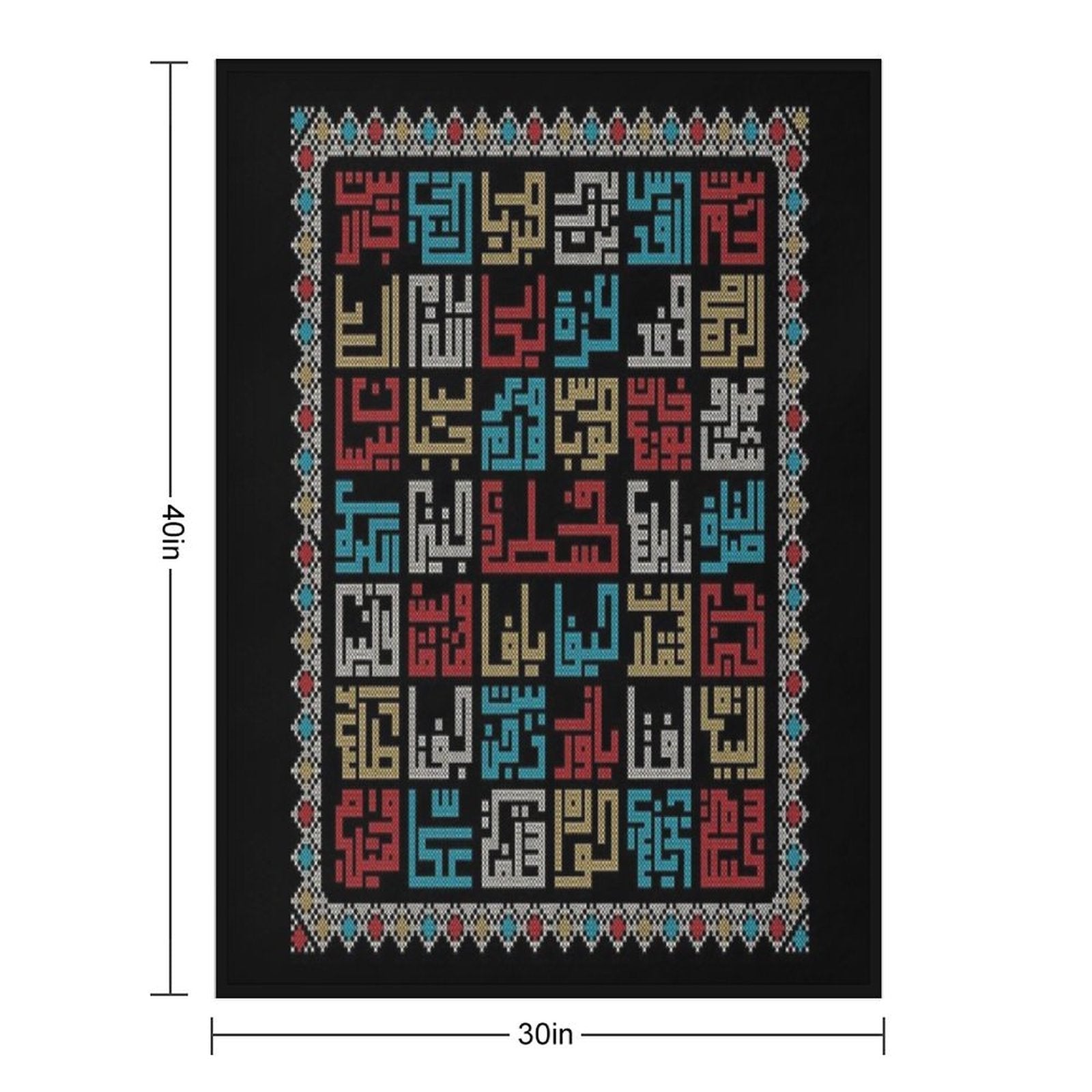 Palestine Cities Names in Arabic Realistic Embroidery Art Traditional Palestinian Tatreez -light Throw Blanket