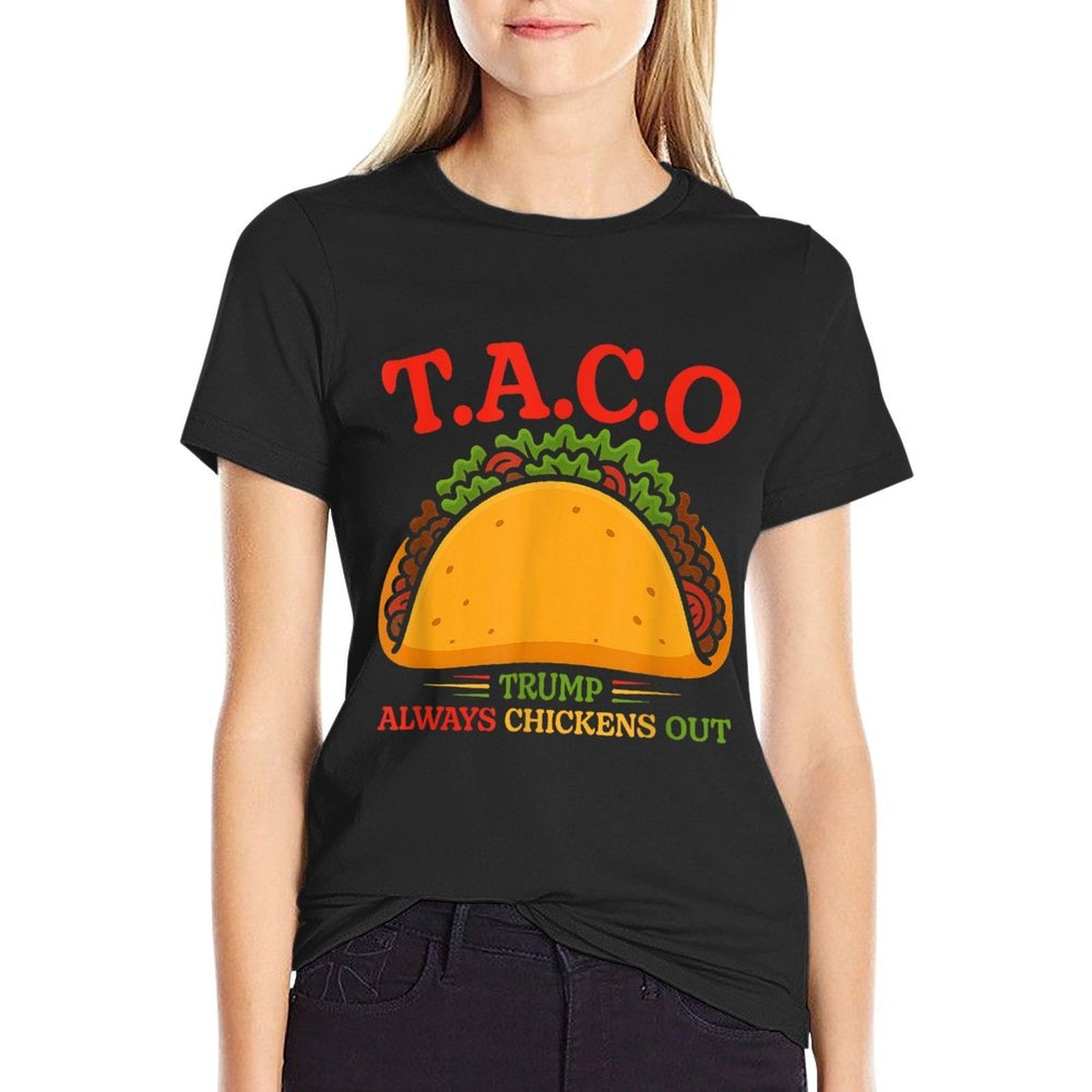 Taco Trump Always Chickens Out Funny  Classic T-Shirt