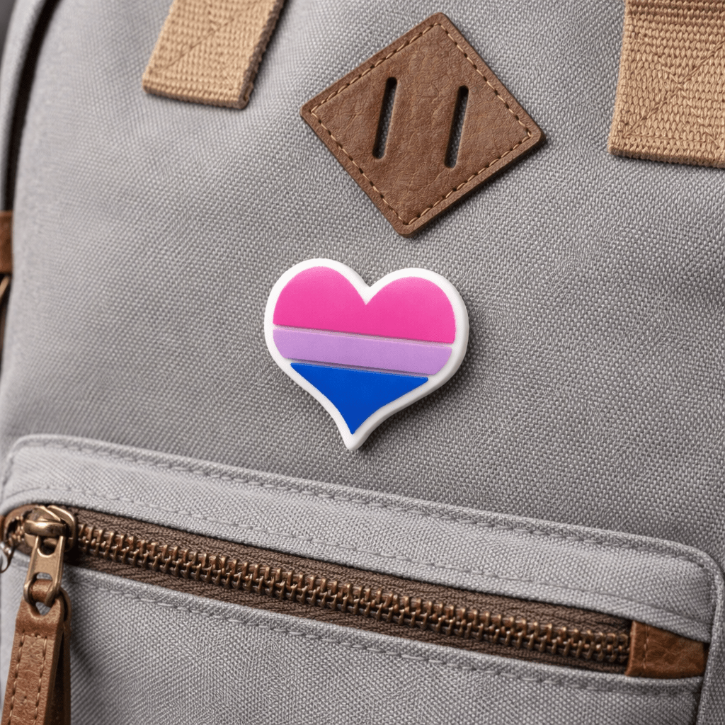 Bisexual Pride Flag Silicone Heart Pins