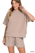 Zenana Ribbed Tee & Shorts Set – Comfy Casual