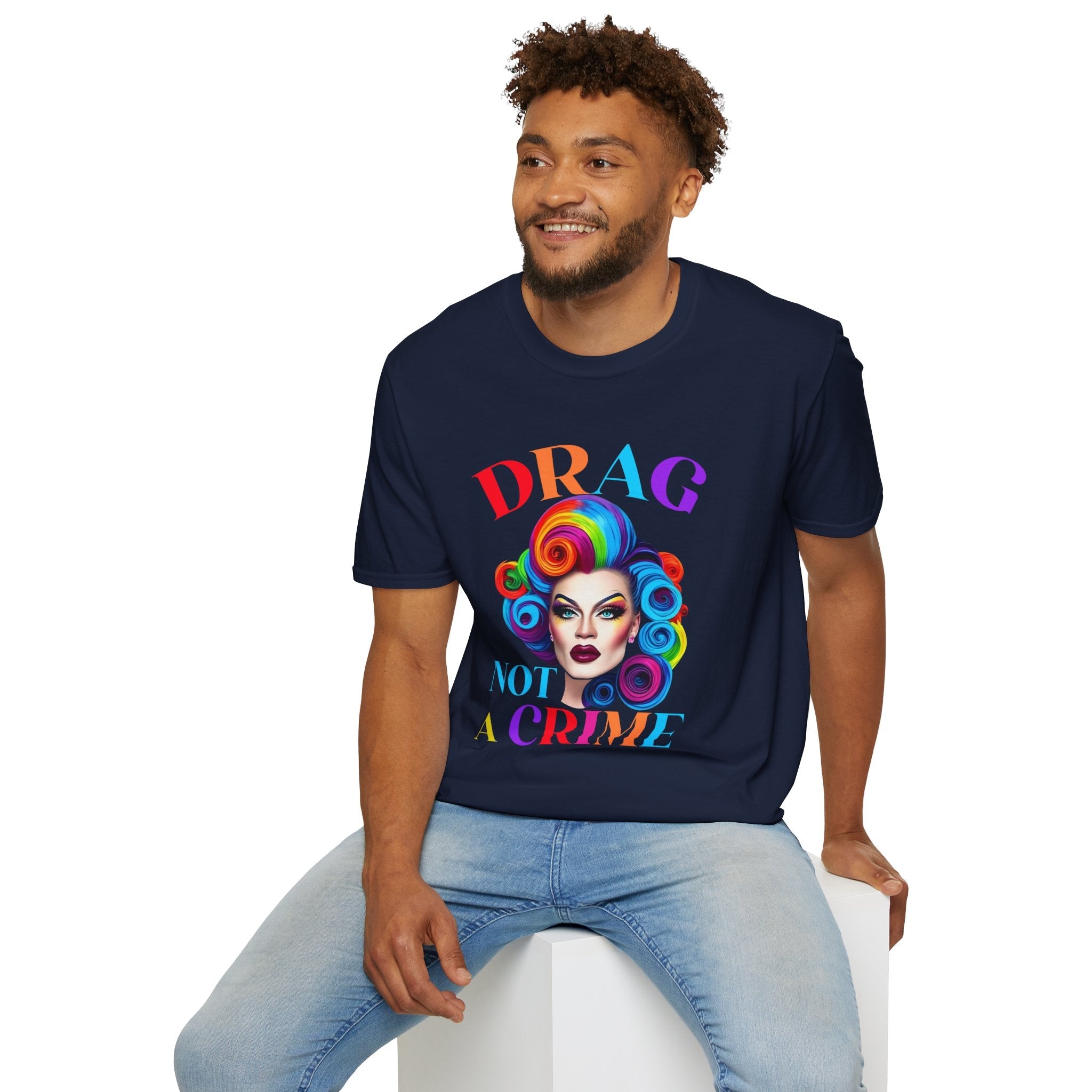 Bespattered Facade Drag: Not a Crime Unisex Softstyle T-Shirt