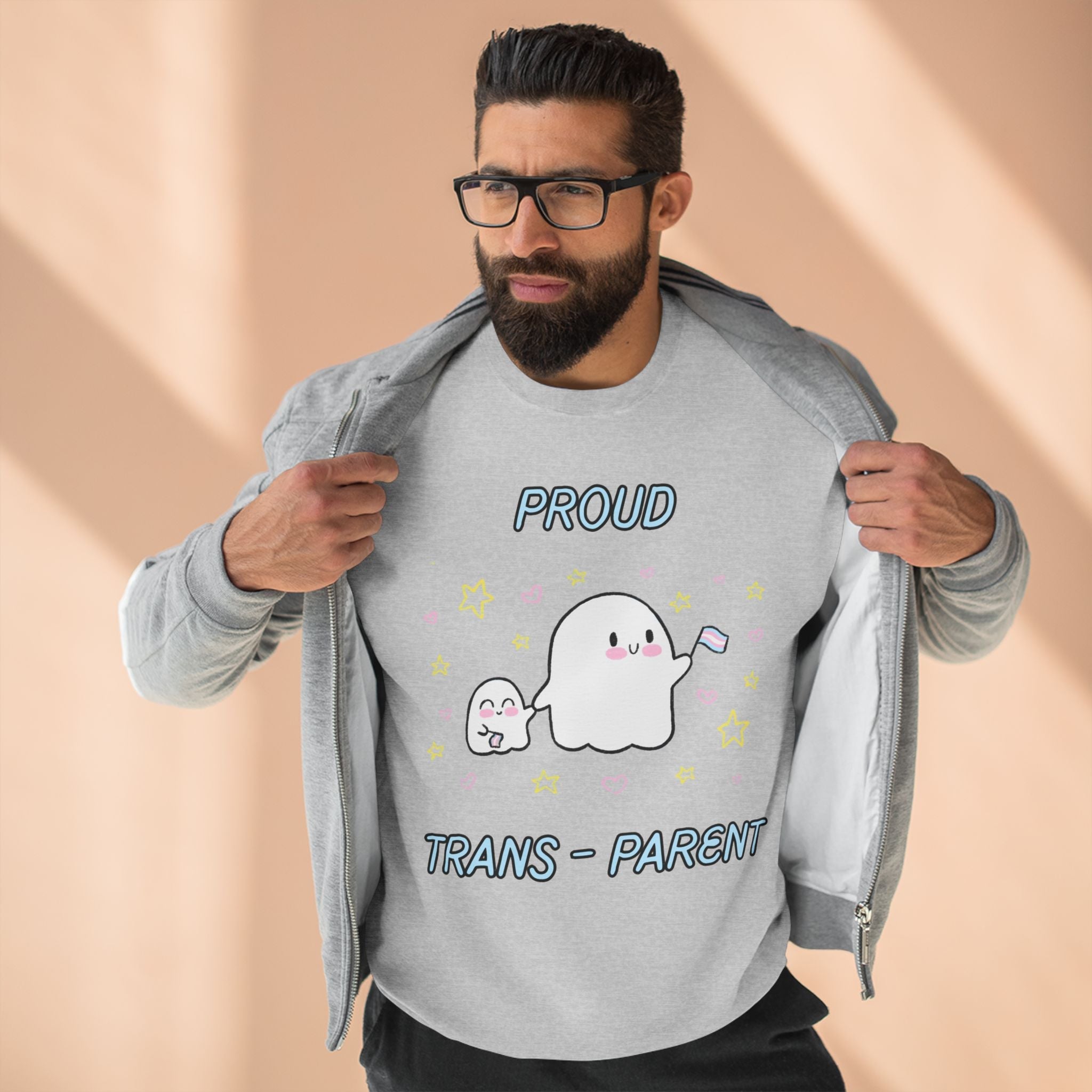 Proud Trans-Parent Unisex Crewneck Sweatshirt for LGBTQ+ Support