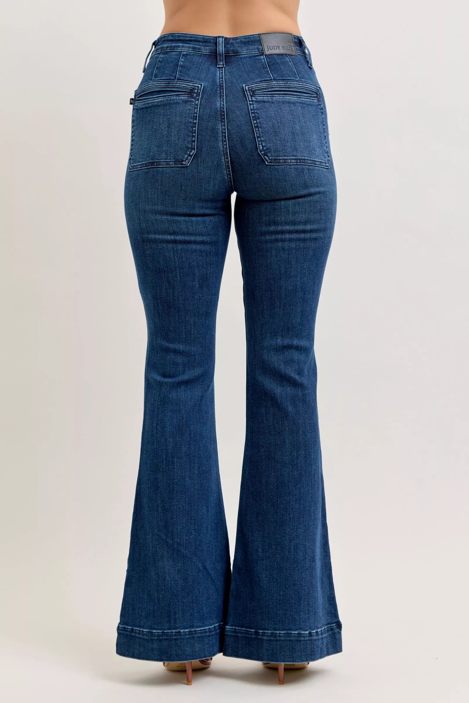 Judy Blue High Waisted Flare Jeans For Women With Front Pockets Versatile Flattering Silhouette