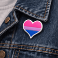 Bisexual Heart Flag Black Cord Necklaces