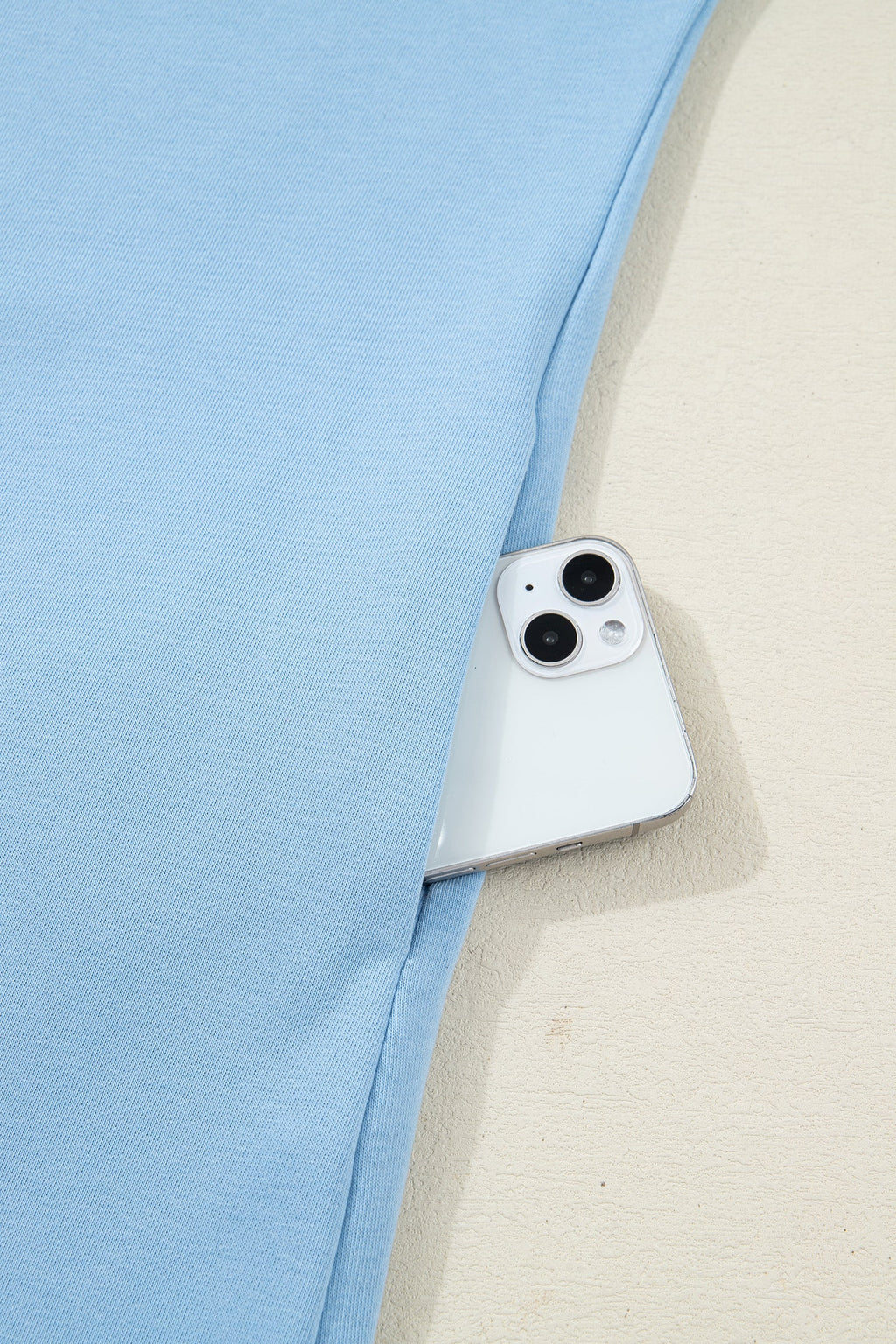 Beau Blue Solid Color Snap Button Polo Collar Short Sleeve Scallop Hem Mini Dress