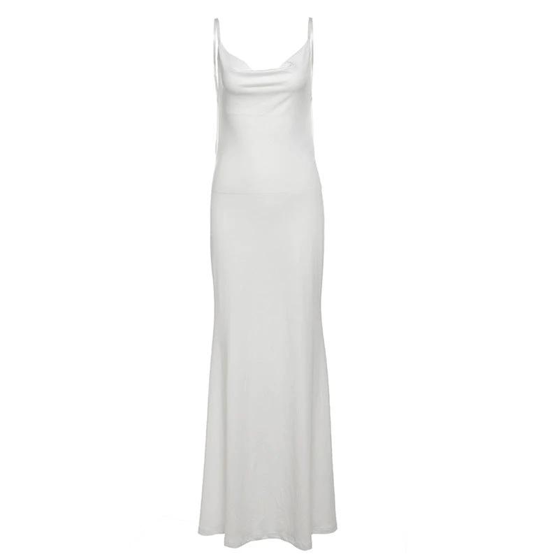 European And American Sexy Socialite Style Sling Backless Lace Long Dress