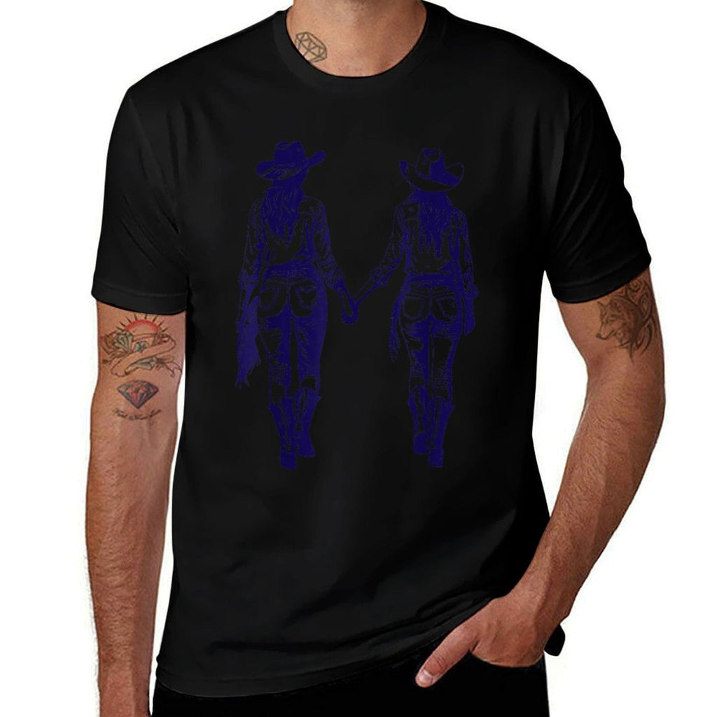 Lesbian Cowgirl Gay Western Cute LGBTQ  Lightweight T-Shirt