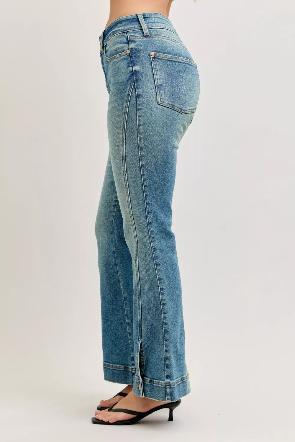 Women's High Waist Flare Jeans Vintage Wash
