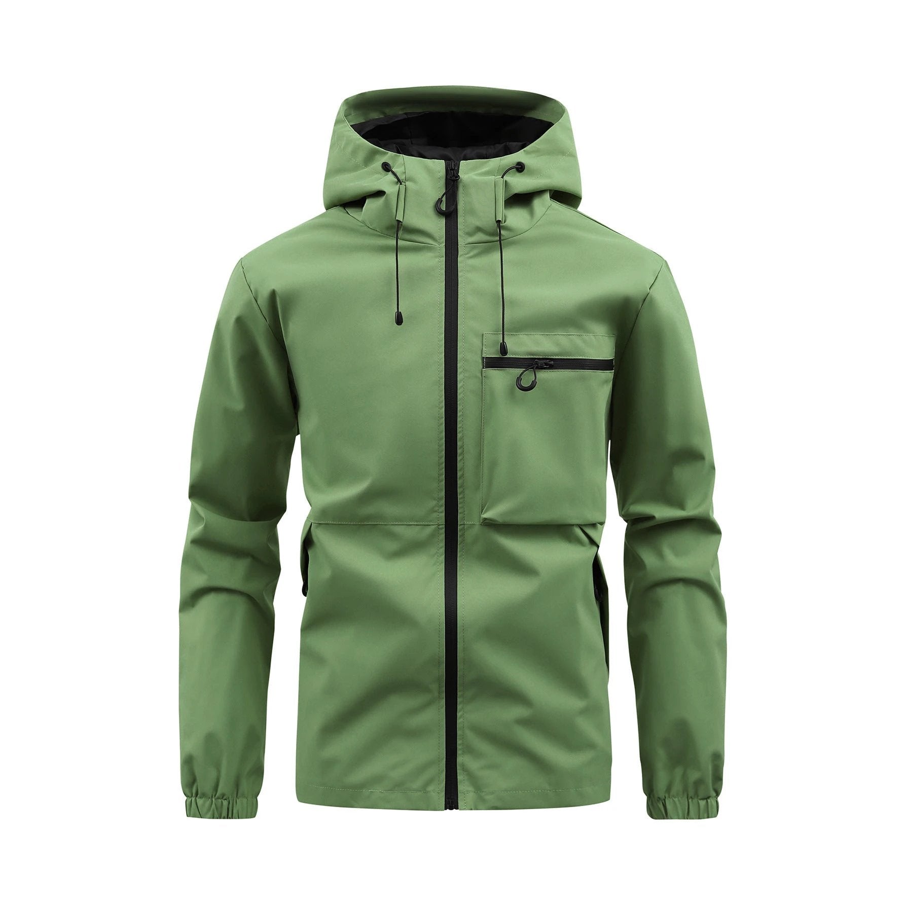 Men's Fashion Casual Hooded Solid Color Multi-pocket Work Pants Outdoor Coat